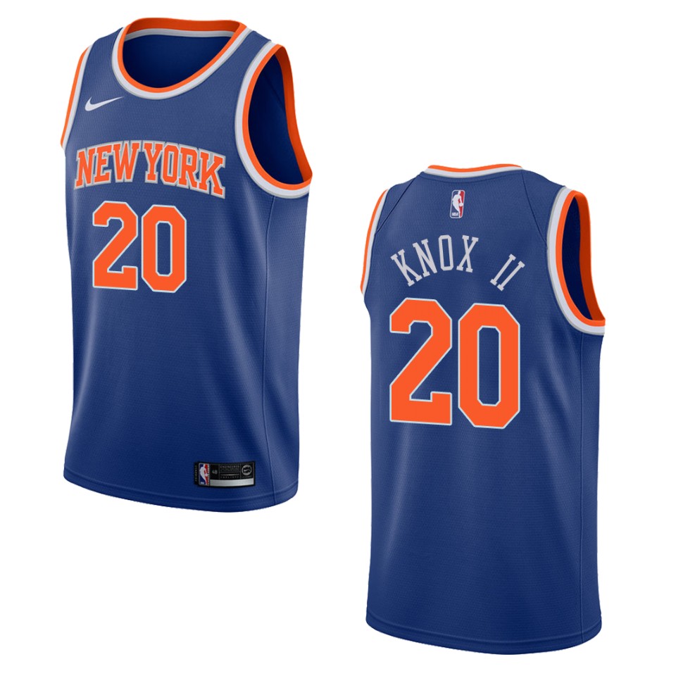 Men's New York Knicks #20 Kevin Knox Ii Icon Swingman Basketball Jersey - Blue