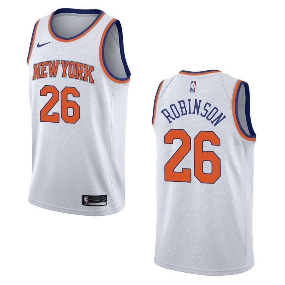 Men's New York Knicks 26 Mitchell Robinson Association Swingman Basketball Jersey - White - JS462 