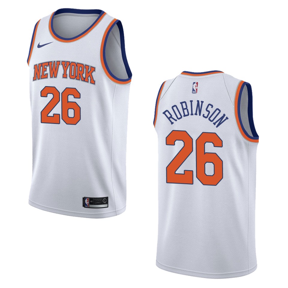 Men's New York Knicks #26 Mitchell Robinson Association Swingman Basketball Jersey - White