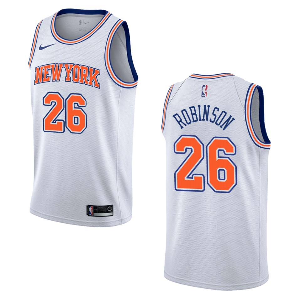 Men's New York Knicks #26 Mitchell Robinson Statement Swingman Basketball Jersey - White