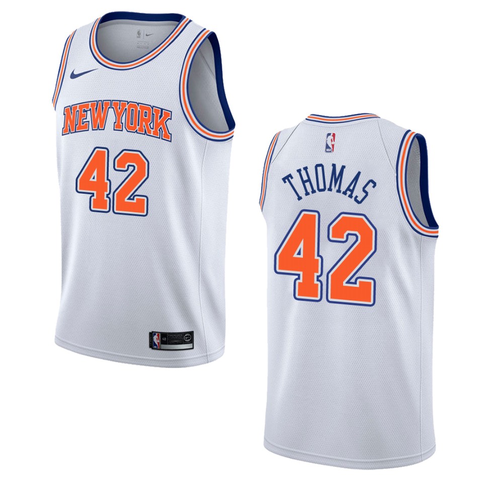 Men's New York Knicks #42 Lance Thomas Statement Swingman Basketball Jersey - White
