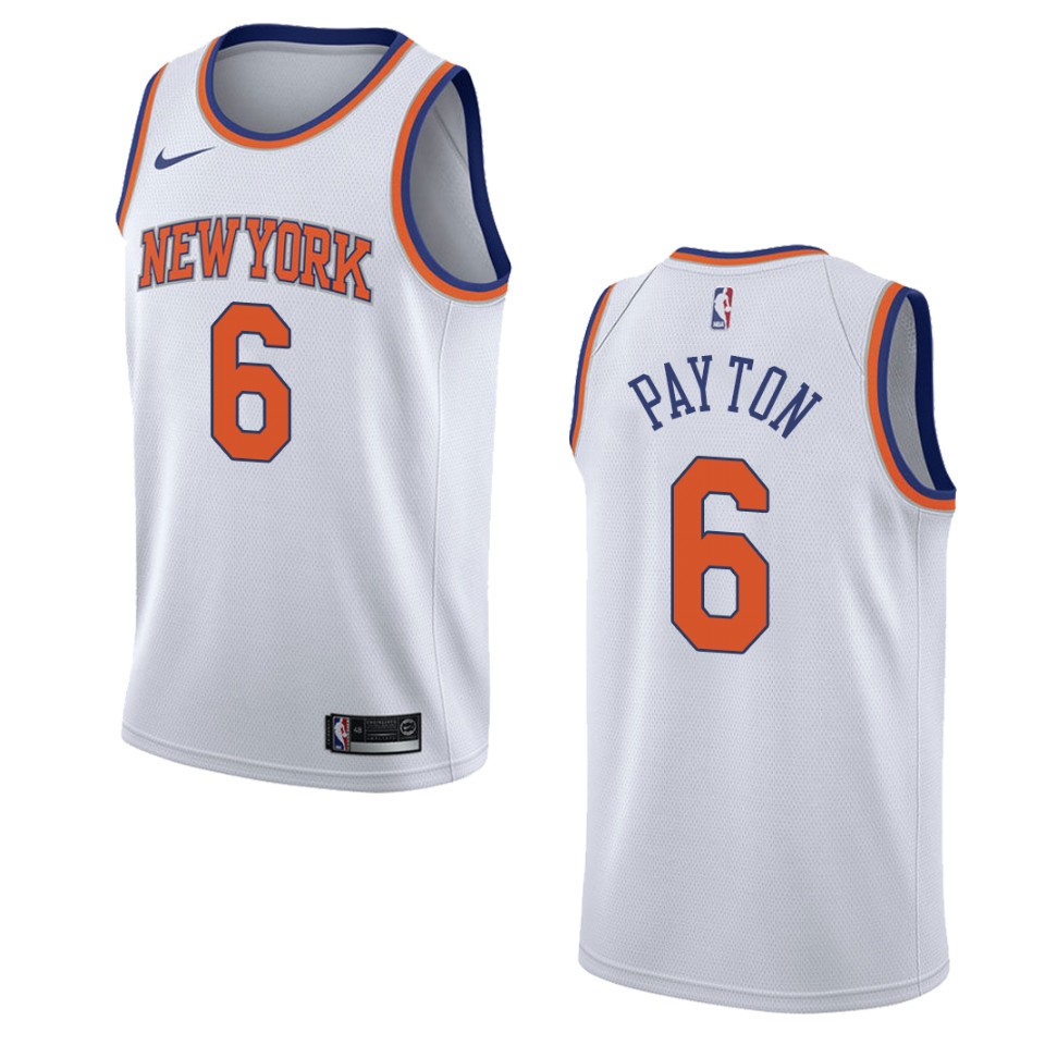 Men's New York Knicks #6 Elfrid Payton Association Swingman Basketball Jersey - White