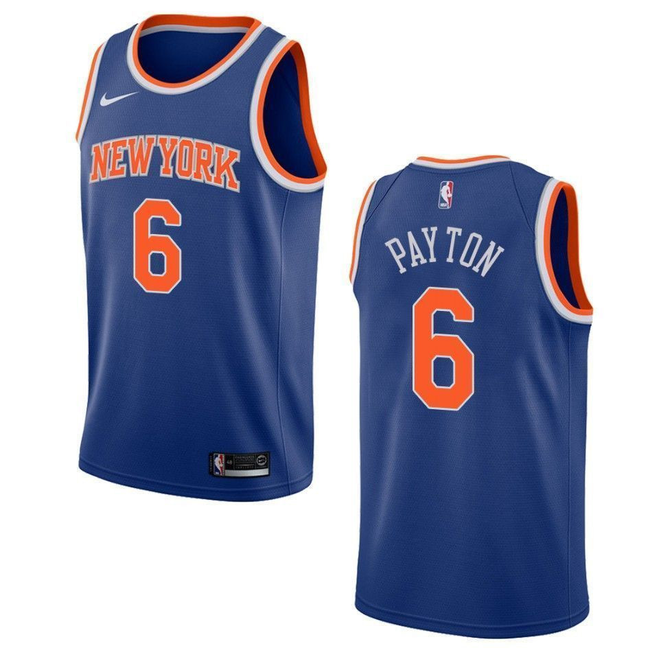 Men's New York Knicks 6 Elfrid Payton Icon Swingman Basketball Jersey - Royal - JS157 