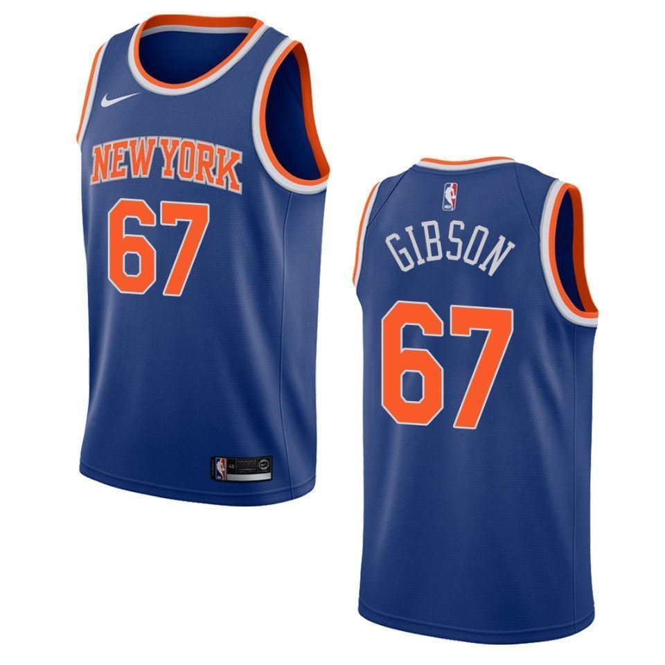 Men's New York Knicks 67 Taj Gibson Icon Swingman Basketball Jersey - Royal - JS436 