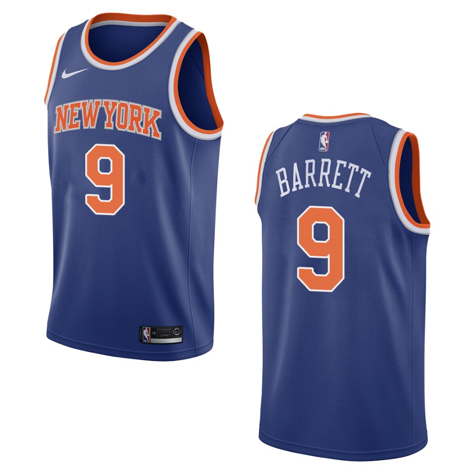 Men's New York Knicks #9 R.j. Barrett Icon Swingman Basketball Jersey - Royal
