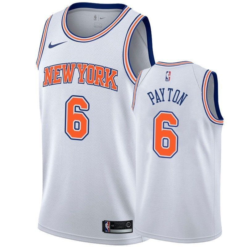 Men's New York Knicks Elfrid Payton 6 Statet Basketball Jersey - JS598 