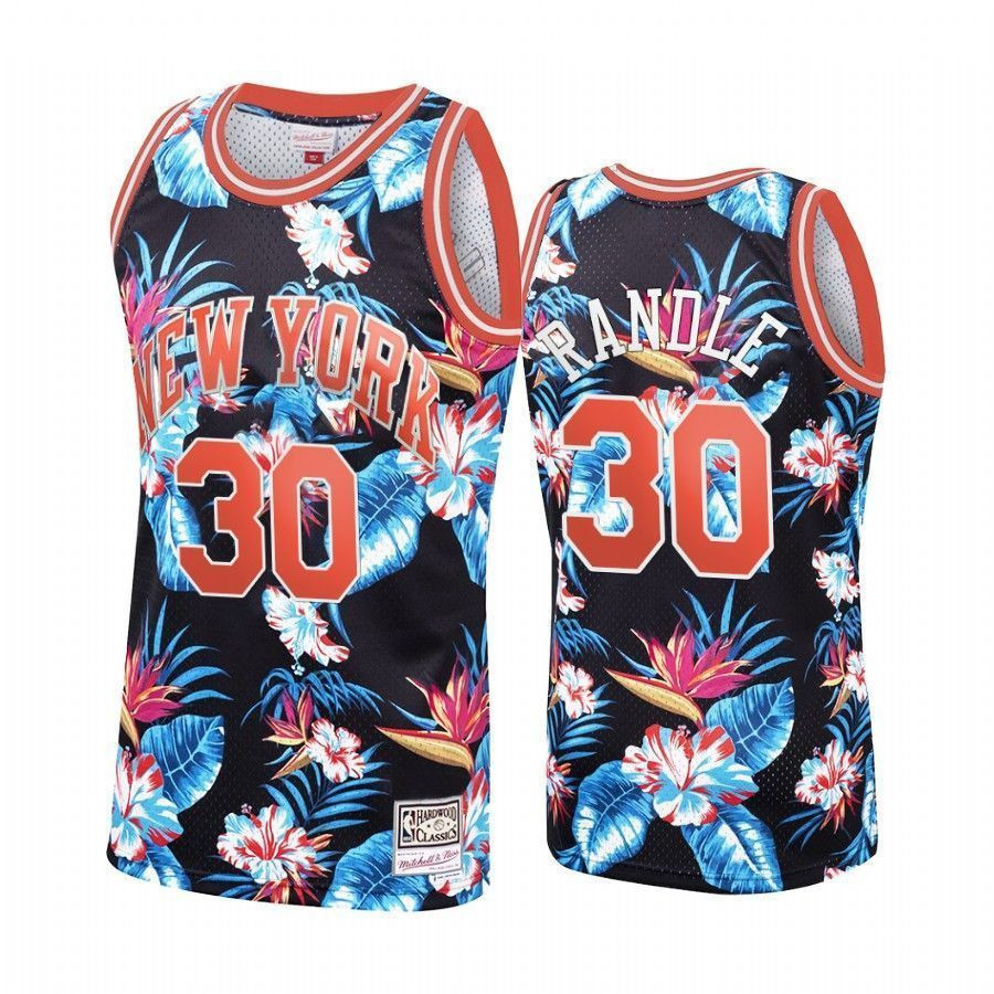 Men's New York Knicks Julius Randle 30 Floral Fashion Basketball Jersey - JS777 