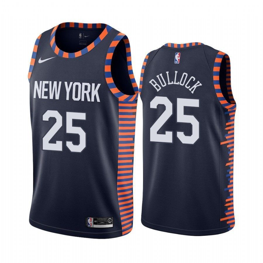Men's New York Knicks Reggie Bullock 25 City Men's Basketball Jersey - JS990 