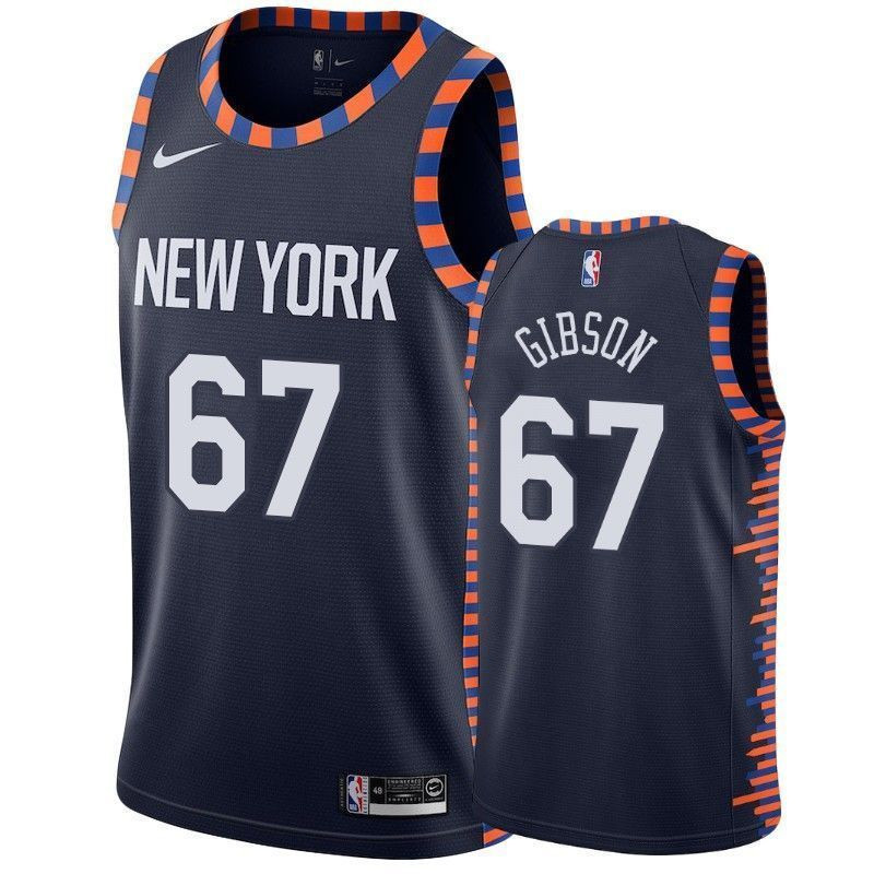 Men's New York Knicks Taj Gibson 67 City Men's Basketball Jersey - JS125 