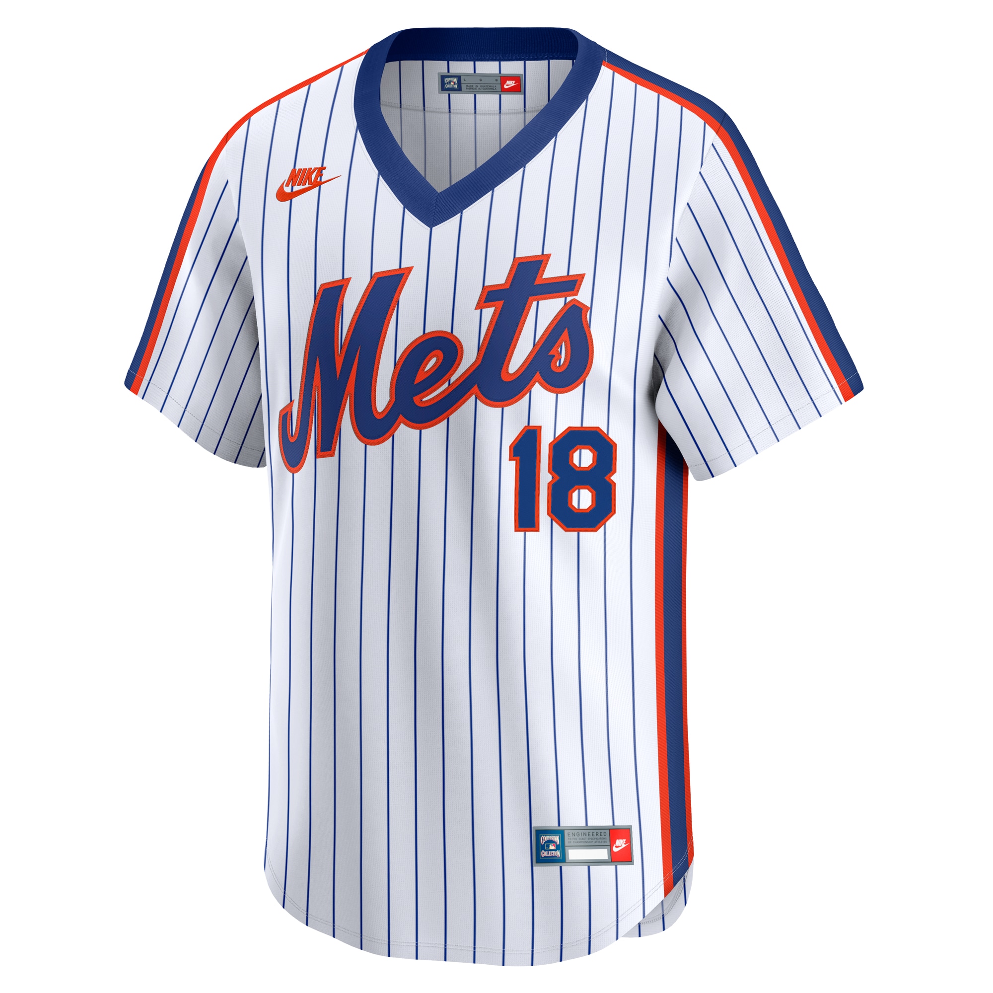Alternative view of Men's New York Mets Darryl Strawberry White Throwback Cooperstown Collection Limited Baseball Jersey 