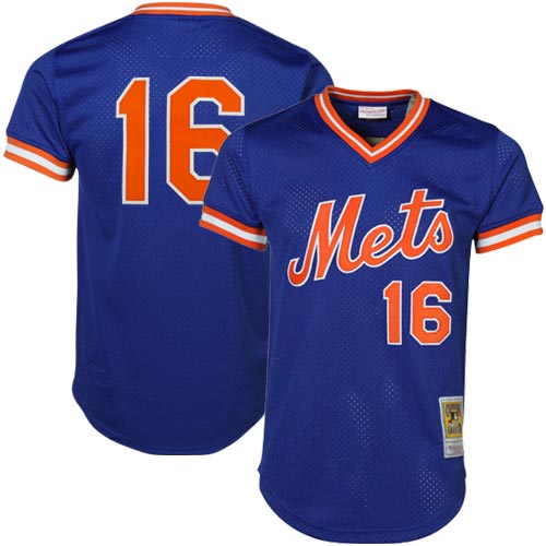 Men's New York Mets Dwight Gooden Mitchell & Ness Royal Cooperstown Mesh Batting Practice Baseball Jersey 