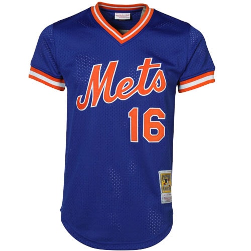 Alternative view of Men's New York Mets Dwight Gooden Mitchell & Ness Royal Cooperstown Mesh Batting Practice Baseball Jersey 