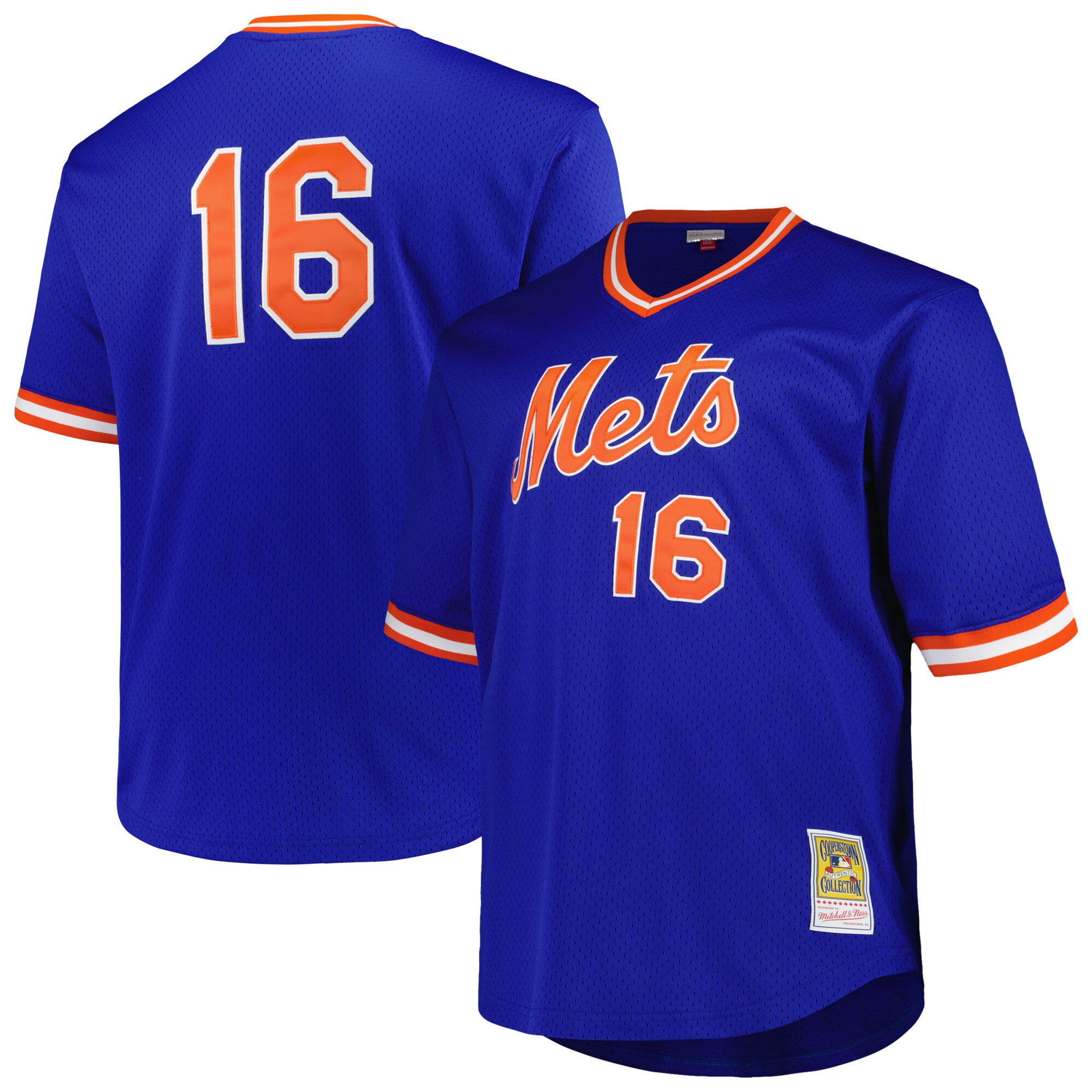 Men's New York Mets Dwight Gooden Profile Royal Big & Tall Cooperstown Collection Mesh Batting Practice Baseball Jersey 