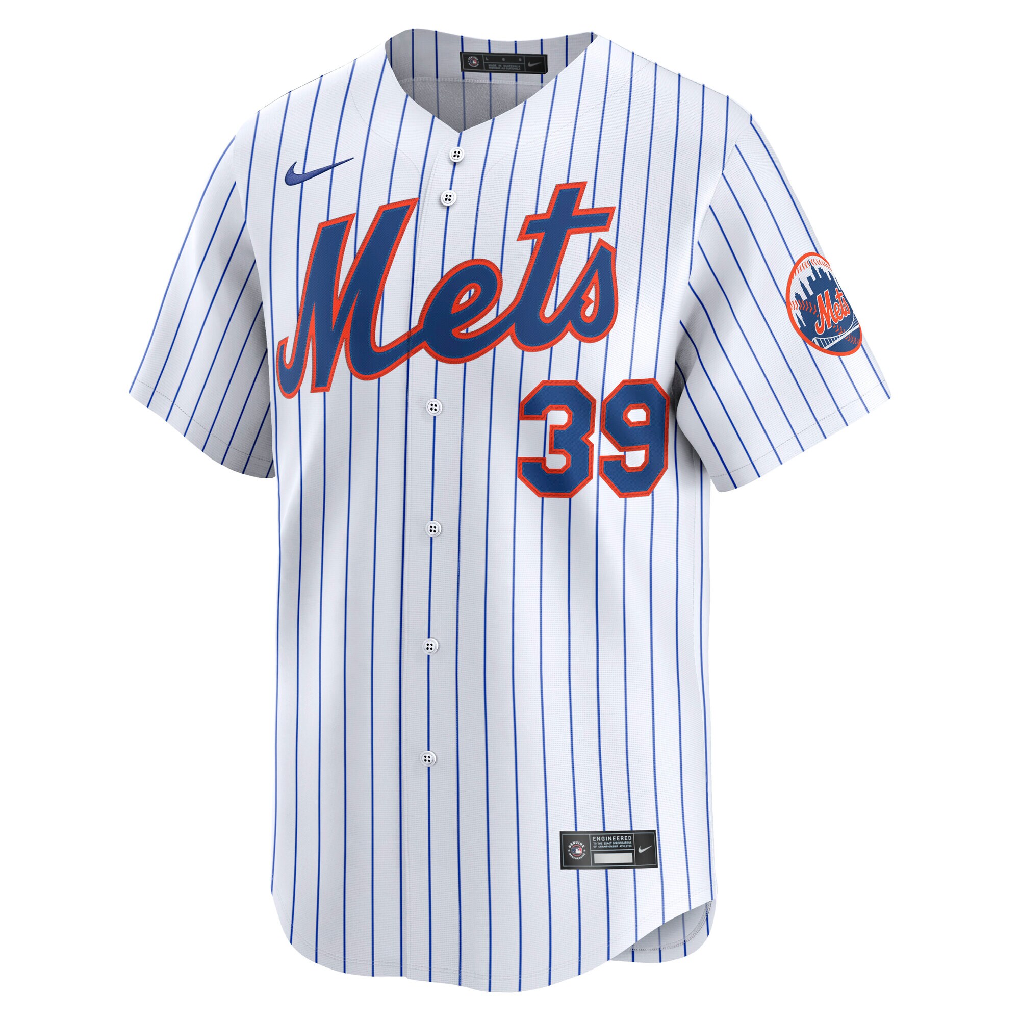 Alternative view of Men's New York Mets Edwin Diaz White Home Limited Player Baseball Jersey 