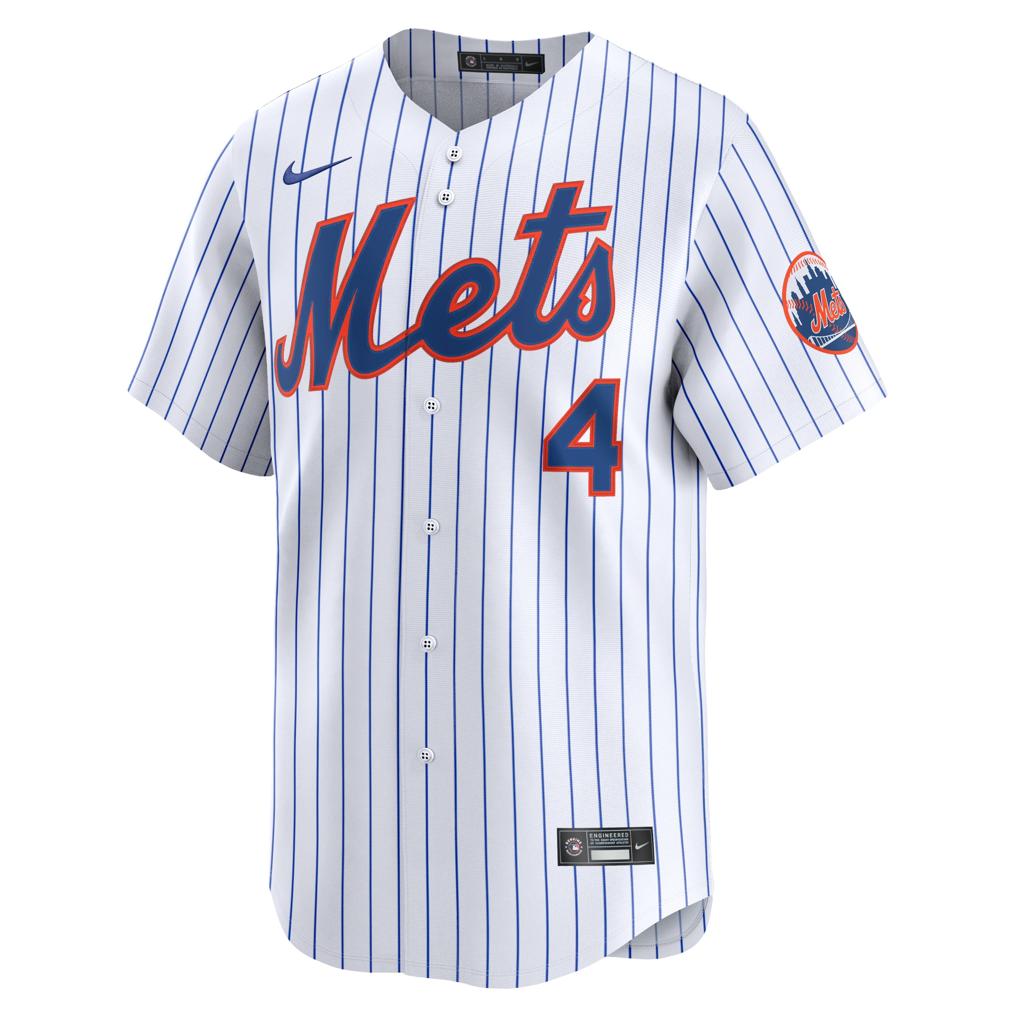 Alternative view of Men's New York Mets Francisco Alvarez White Home Limited Player Baseball Jersey 