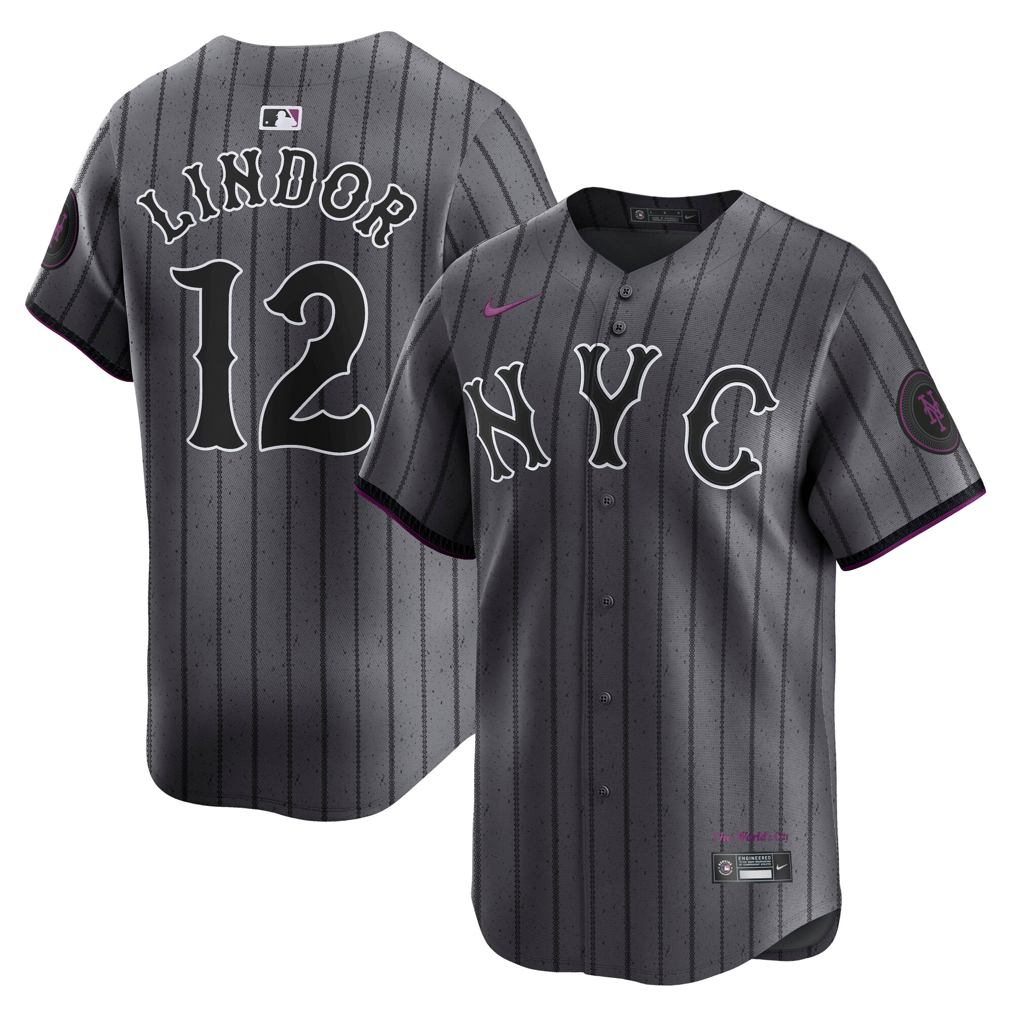 Men's New York Mets Francisco Lindor Gray City Connect Limited Player Baseball Jersey 