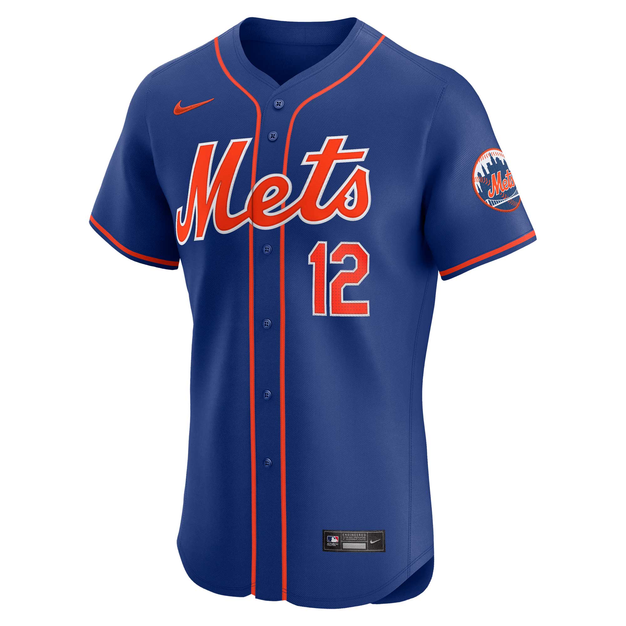 Alternative view of Men's New York Mets Francisco Lindor Royal Alternate Elite Player Baseball Jersey 