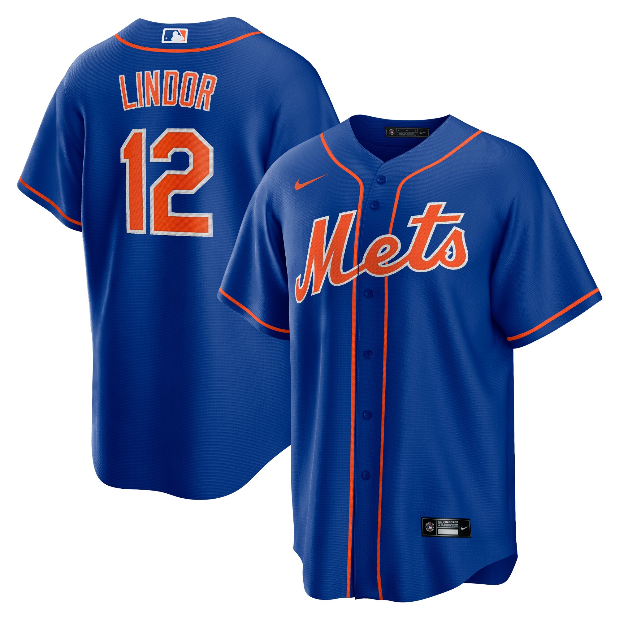 Men's New York Mets Francisco Lindor Royal Big & Tall Alternate Player Baseball Jersey 