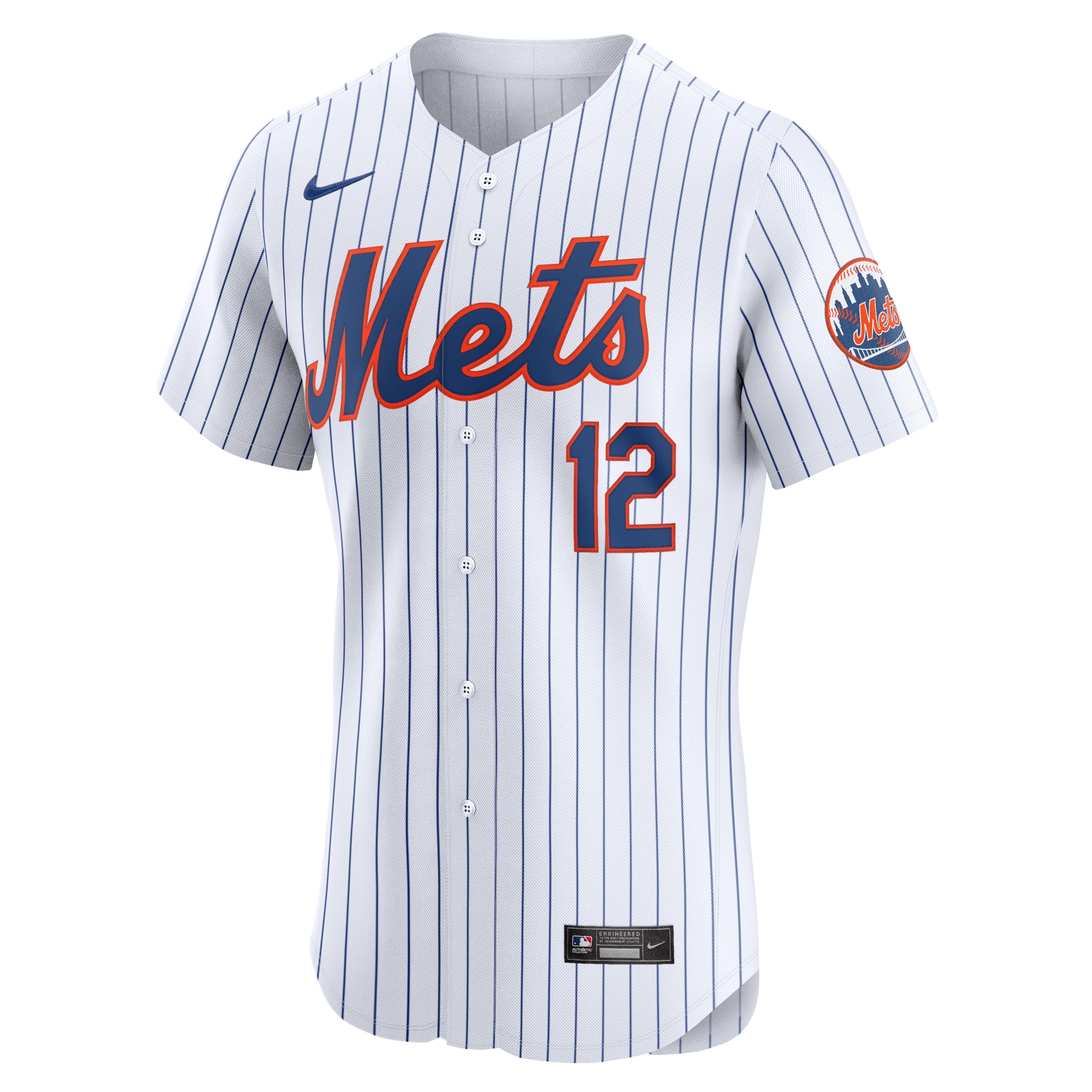 Alternative view of Men's New York Mets Francisco Lindor White Home Elite Baseball Jersey 