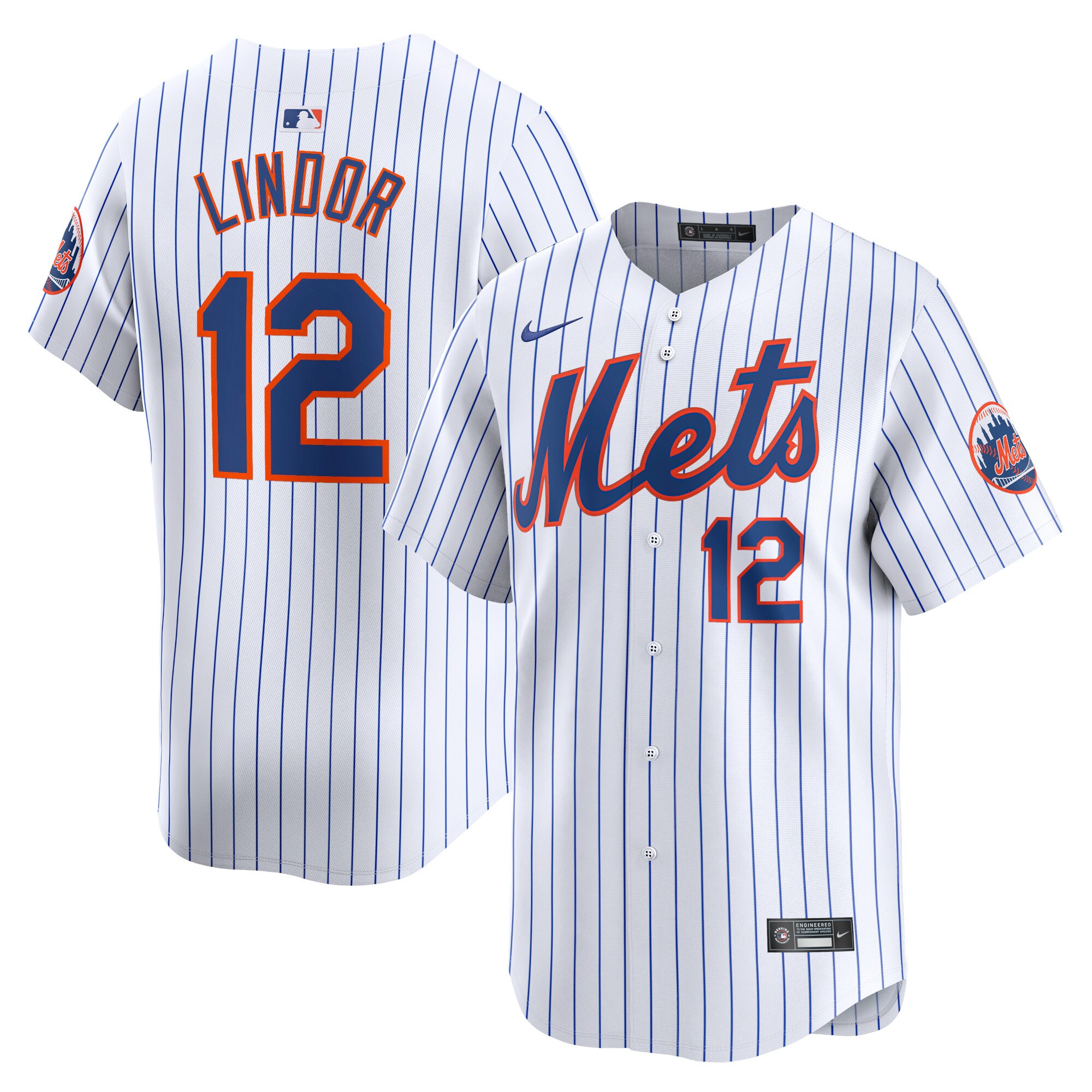 Men's New York Mets Francisco Lindor White Home Limited Player Baseball Jersey 