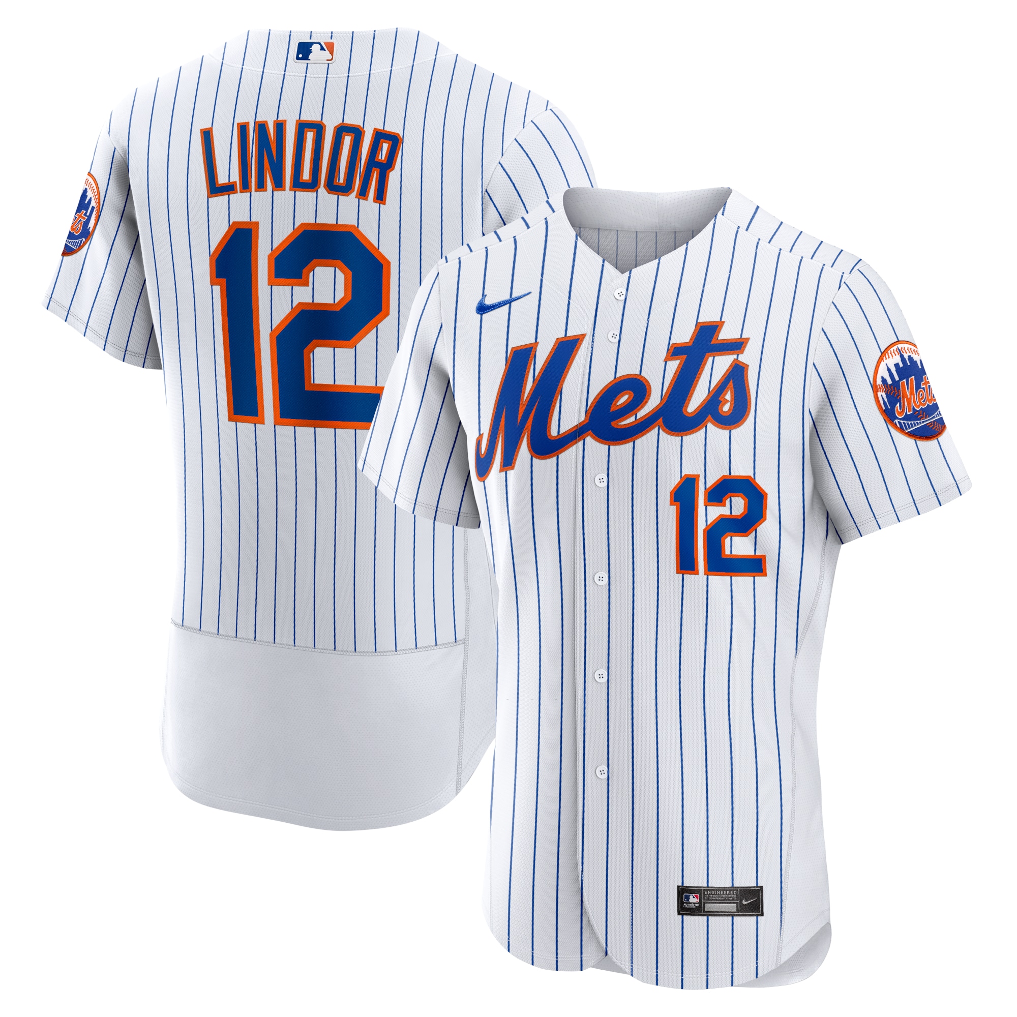 Men's New York Mets Francisco Lindor White Home Player Baseball Jersey 