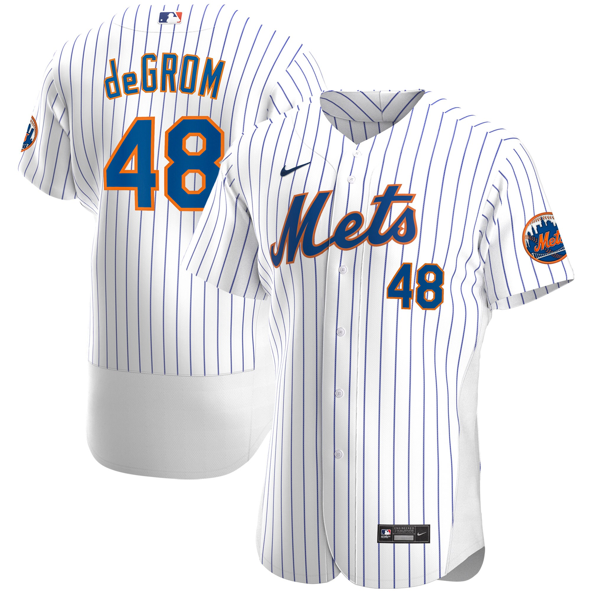 Men's New York Mets Jacob deGrom White Home Player Baseball Jersey 