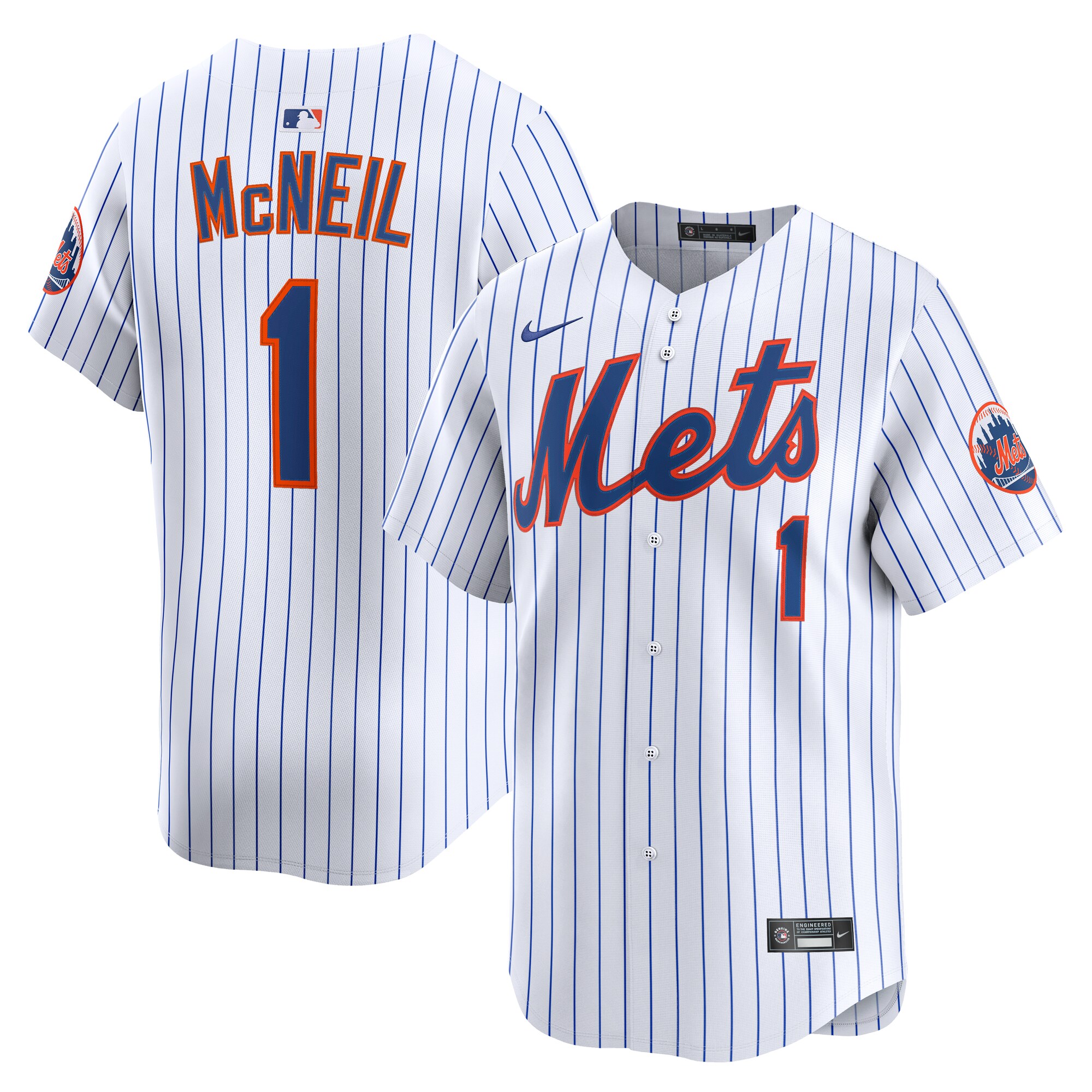 Men's New York Mets Jeff McNeil White Alternate Limited Player Baseball Jersey 