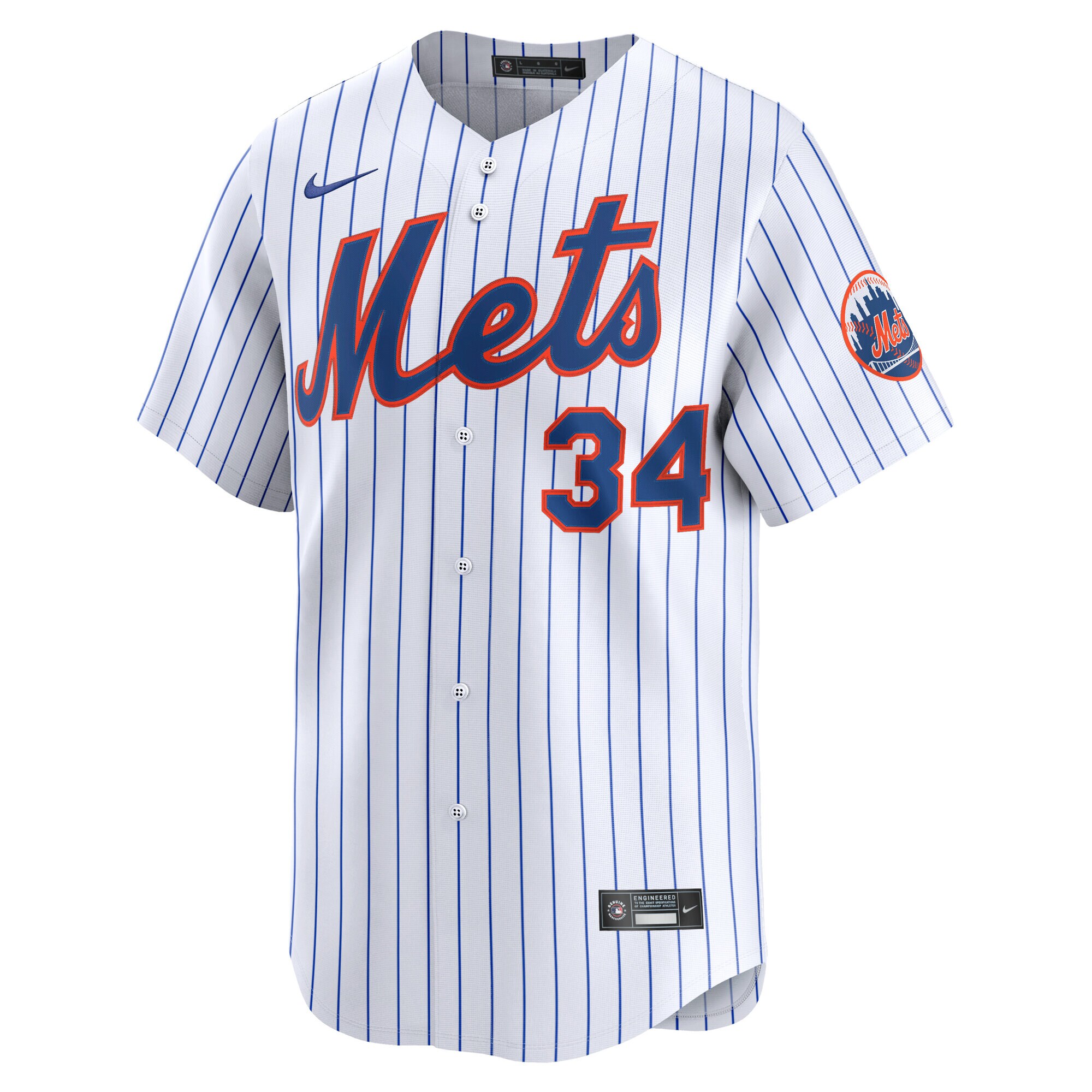 Alternative view of Men's New York Mets Kodai Senga White Home Limited Player Baseball Jersey 