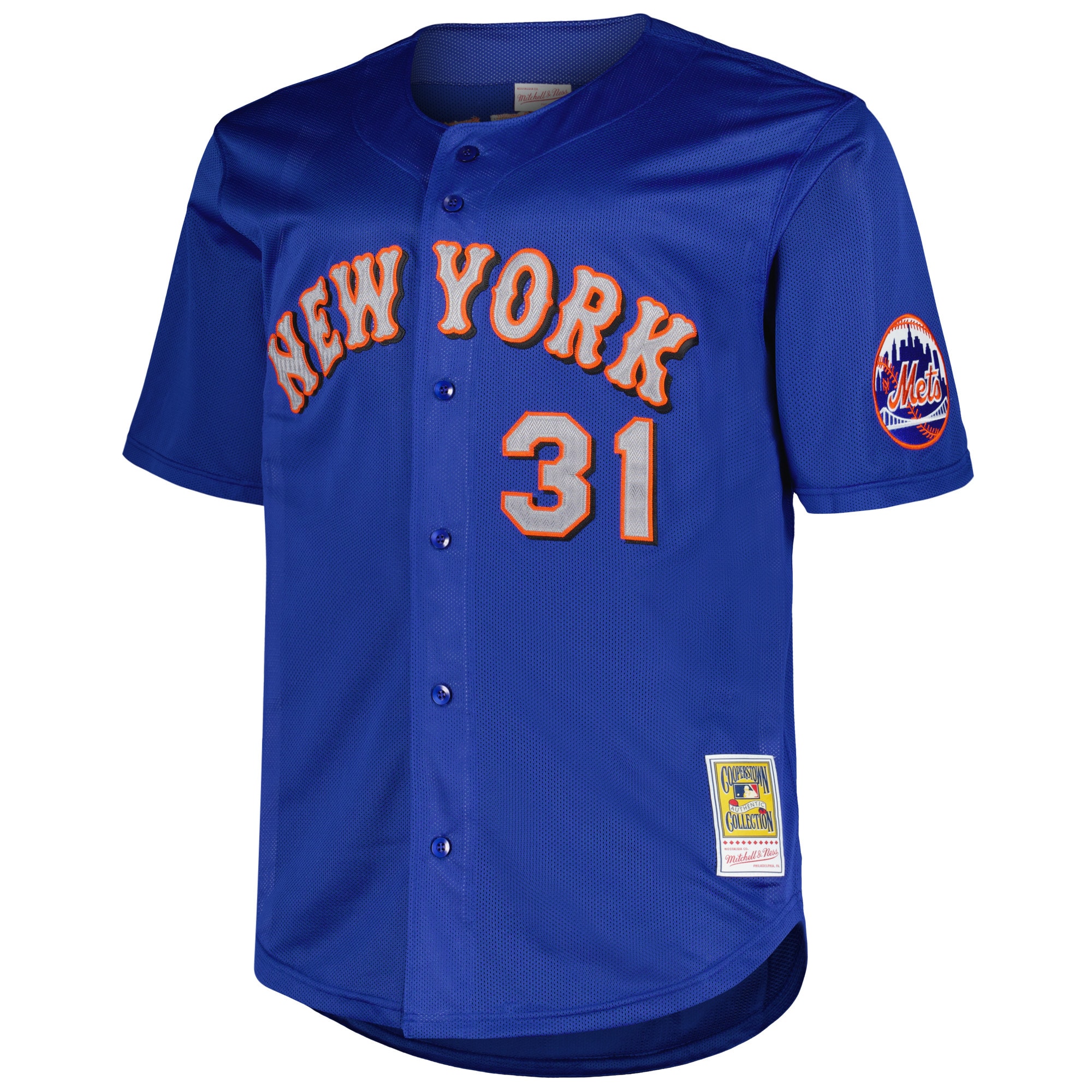 Alternative view of Men's New York Mets Mike Piazza Mitchell & Ness Royal Big & Tall Cooperstown Collection Mesh Batting Practice Baseball Jersey 