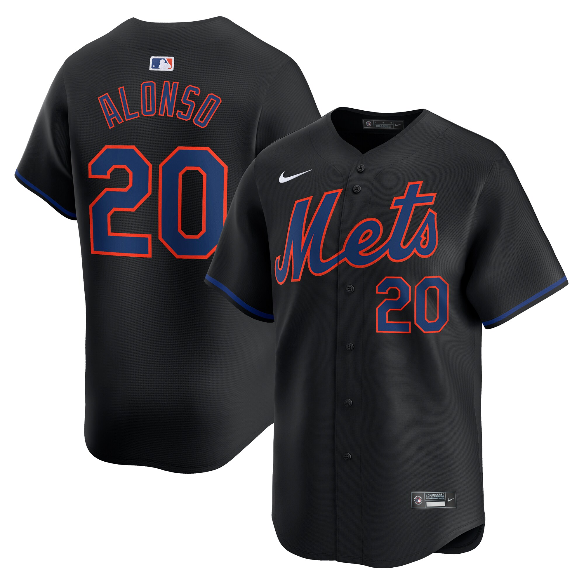 Men's New York Mets Pete Alonso Black Alternate Limited Player Baseball Jersey 
