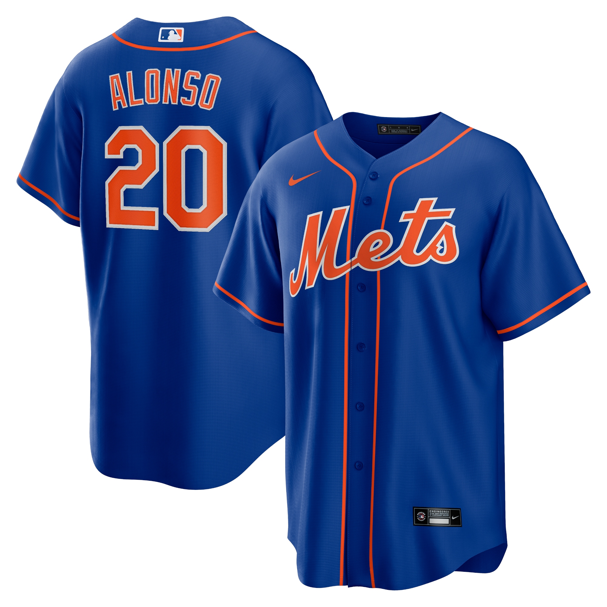 Men's New York Mets Pete Alonso Royal Alternate Player Name Baseball Jersey 