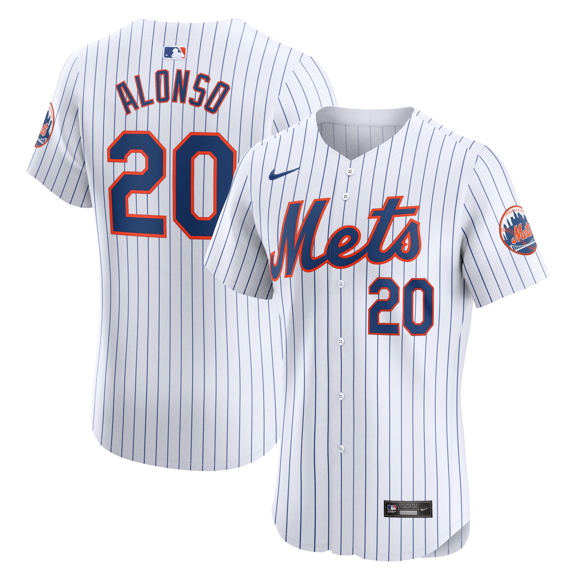 Men's New York Mets Pete Alonso White Home Elite Baseball Jersey 