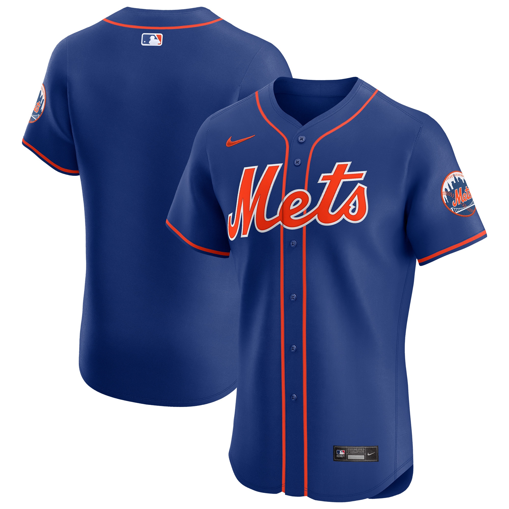 Men's New York Mets Royal Alternate Vapor Premier Elite Patch Baseball Jersey 