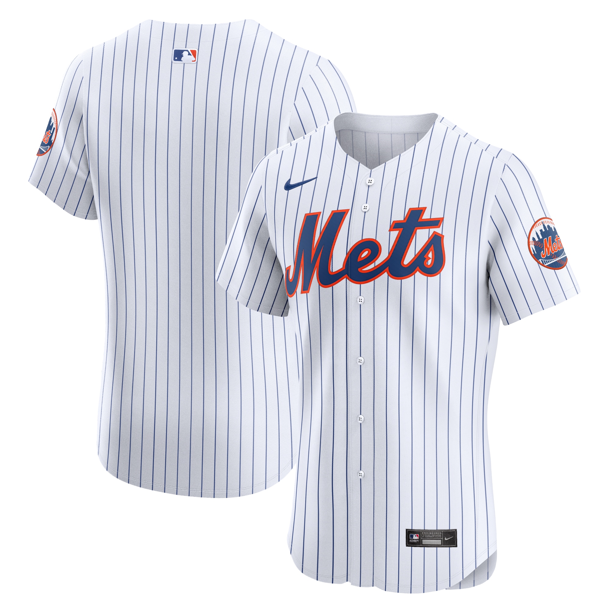 Men's New York Mets White Home Elite Baseball Jersey 