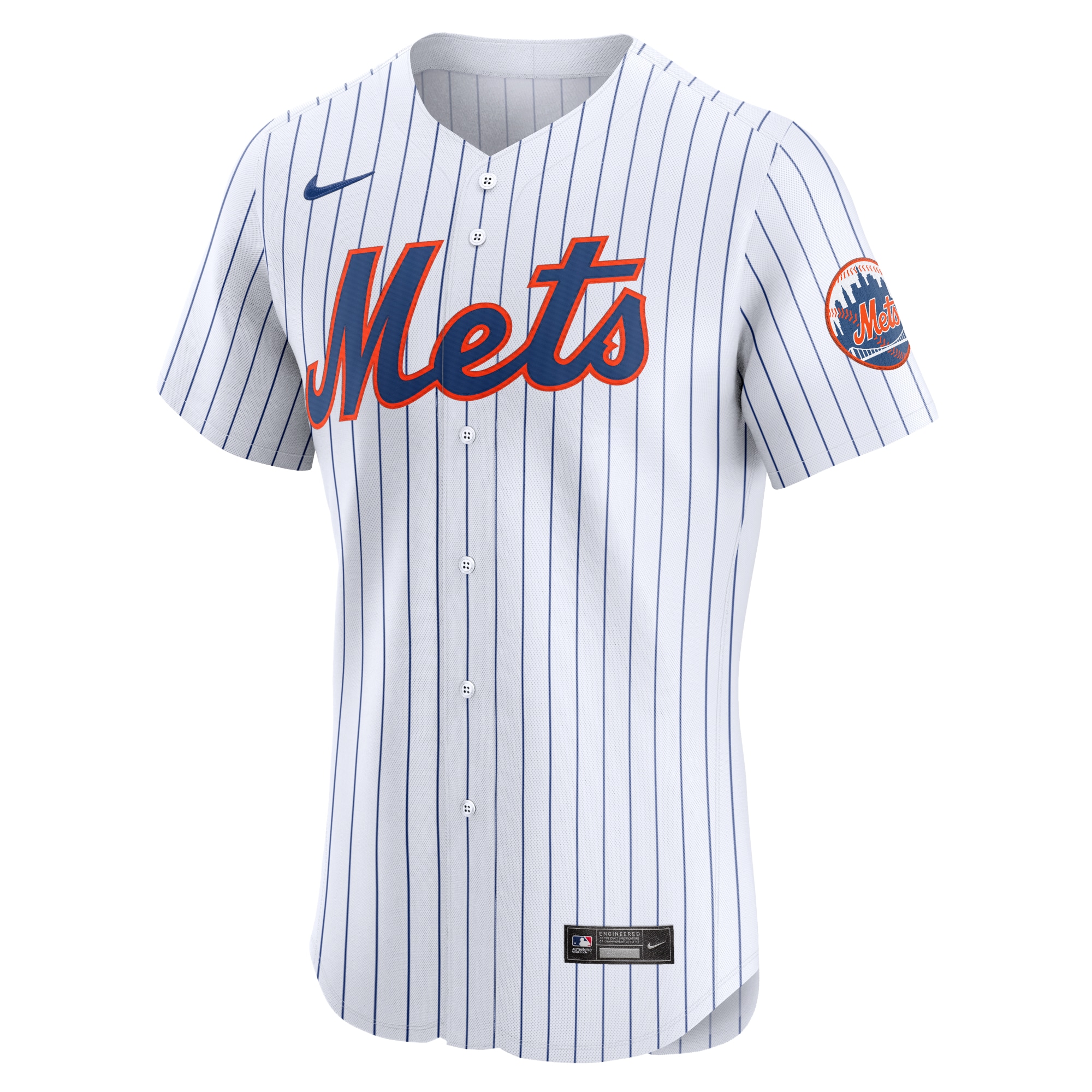 Alternative view of Men's New York Mets White Home Elite Baseball Jersey 