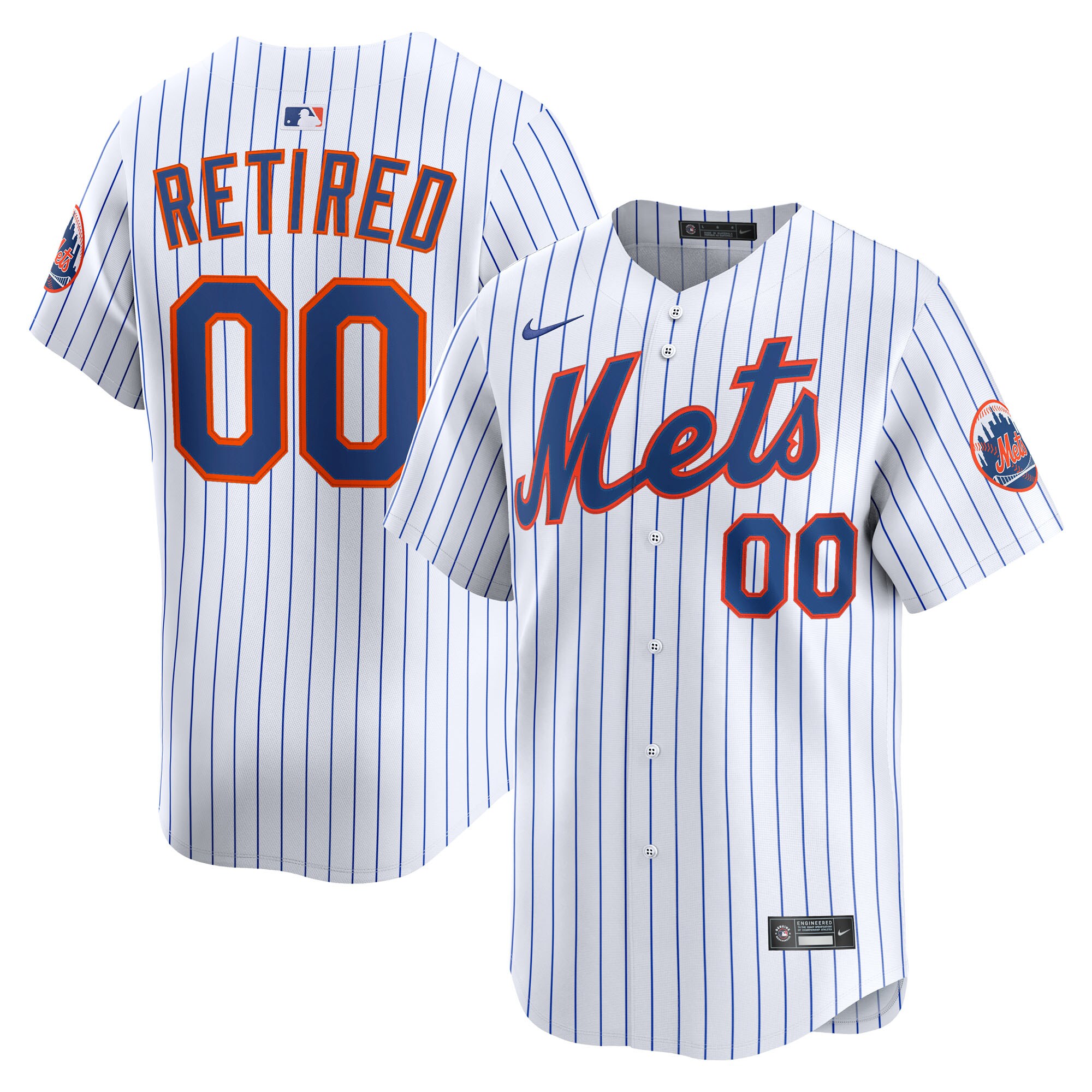 Men's New York Mets White Home Limited Pick-A-Player Retired Roster Baseball Jersey 
