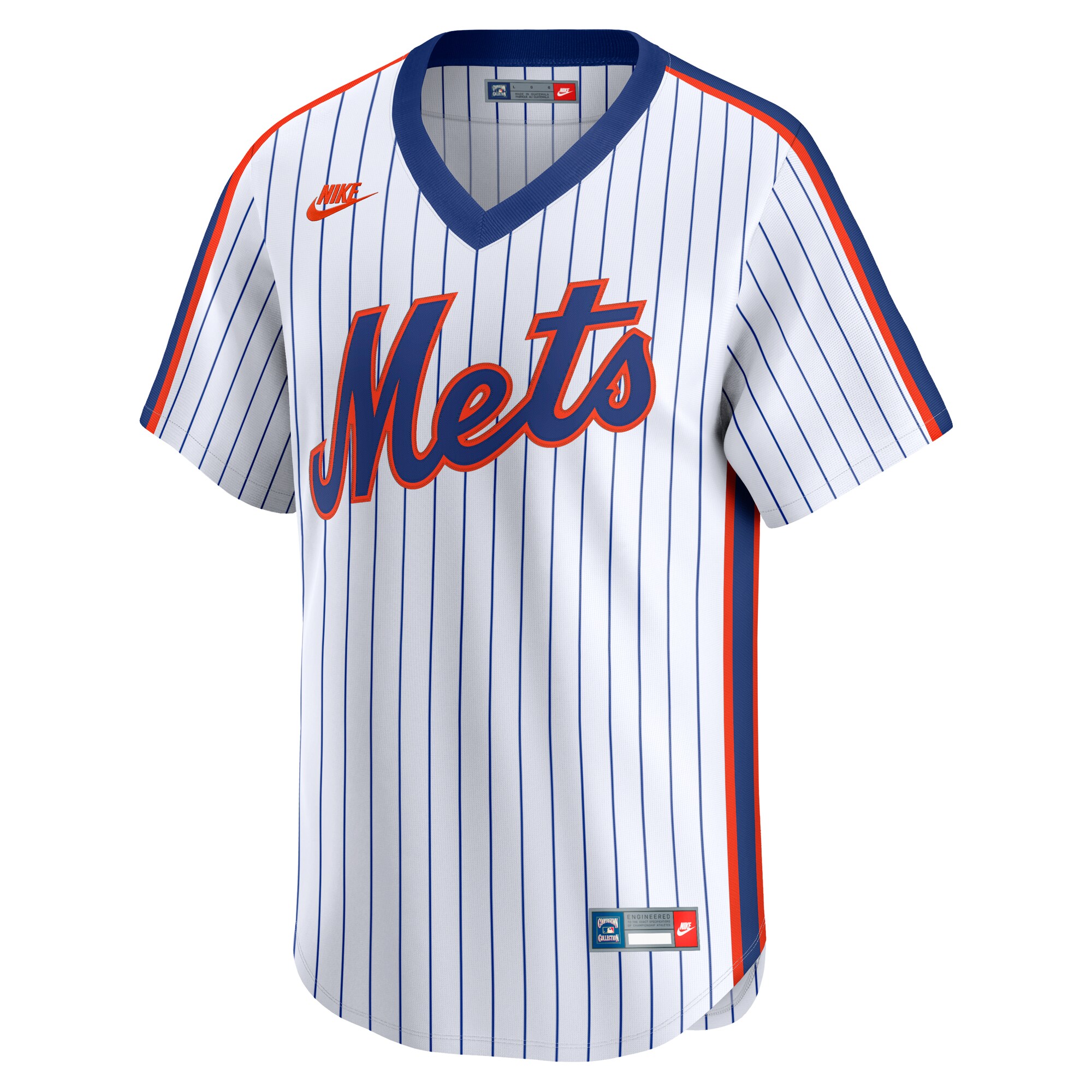 Alternative view of Men's New York Mets White Throwback Cooperstown Collection Limited Baseball Jersey 