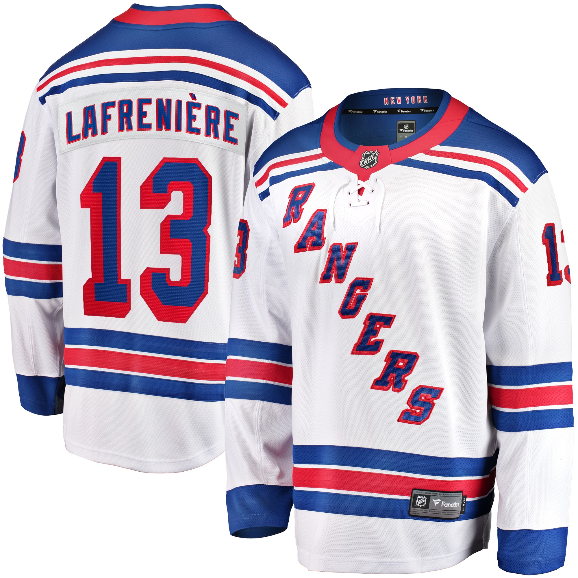 Men's New York Rangers Alexis Lafreniere White Away Premier Breakaway Player Hockey Jersey - JS639 