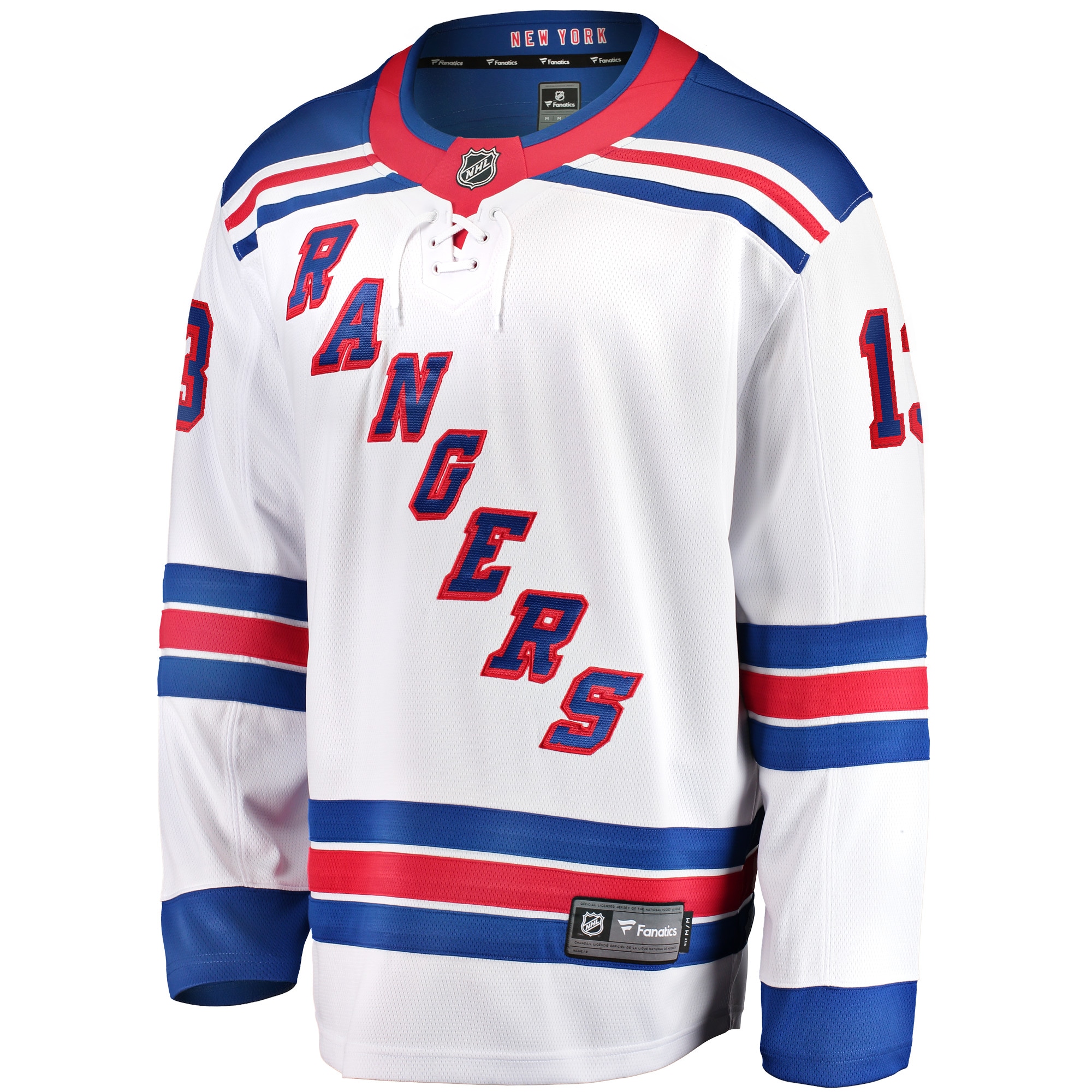 Alternative view of Men's New York Rangers Alexis Lafreniere White Away Premier Breakaway Player Hockey Jersey - JS639 