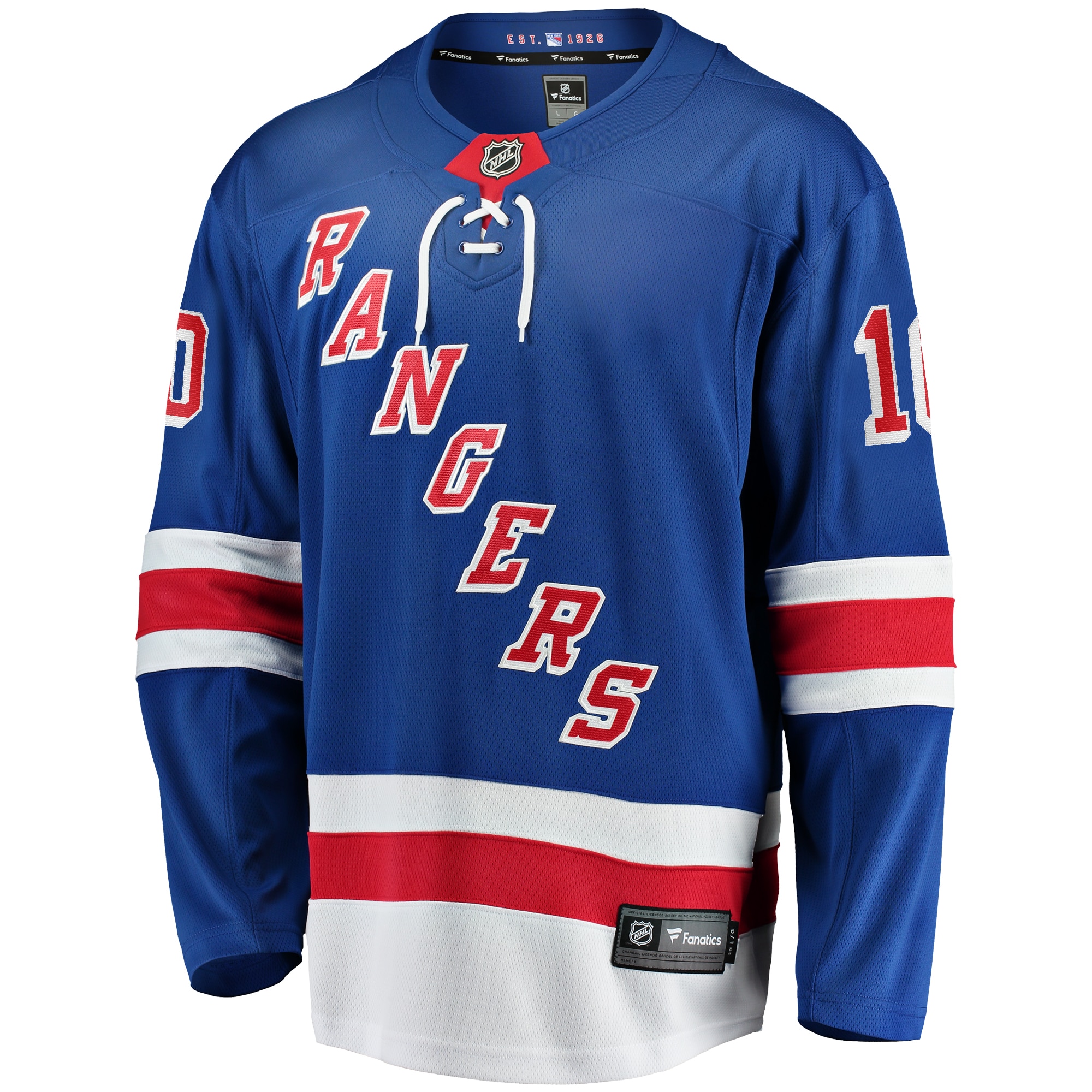 Alternative view of Men's New York Rangers Artemi Panarin Blue Home Breakaway Player Hockey Jersey - JS249 