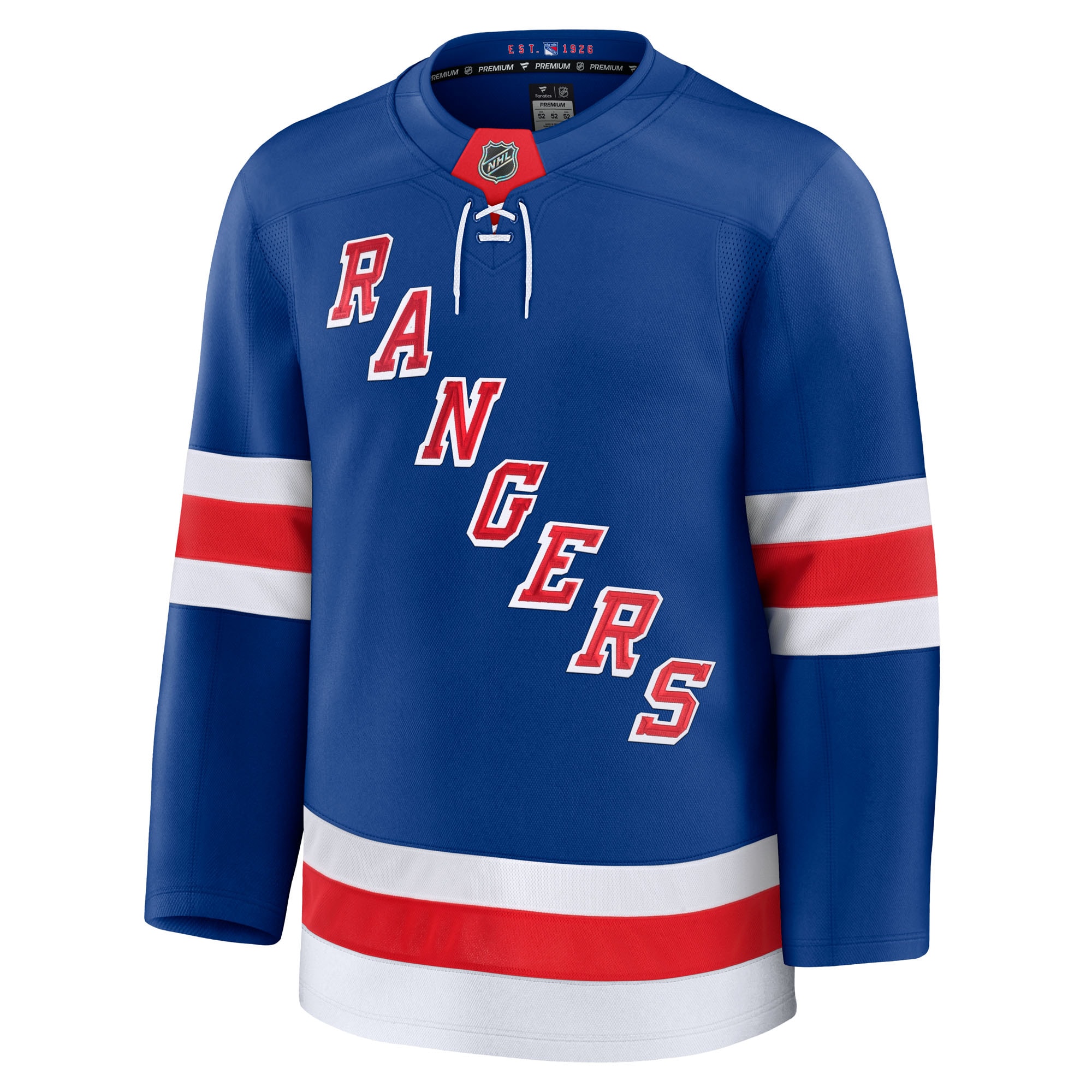 Alternative view of Men's New York Rangers Blue Home Premium Hockey Jersey - JS756 