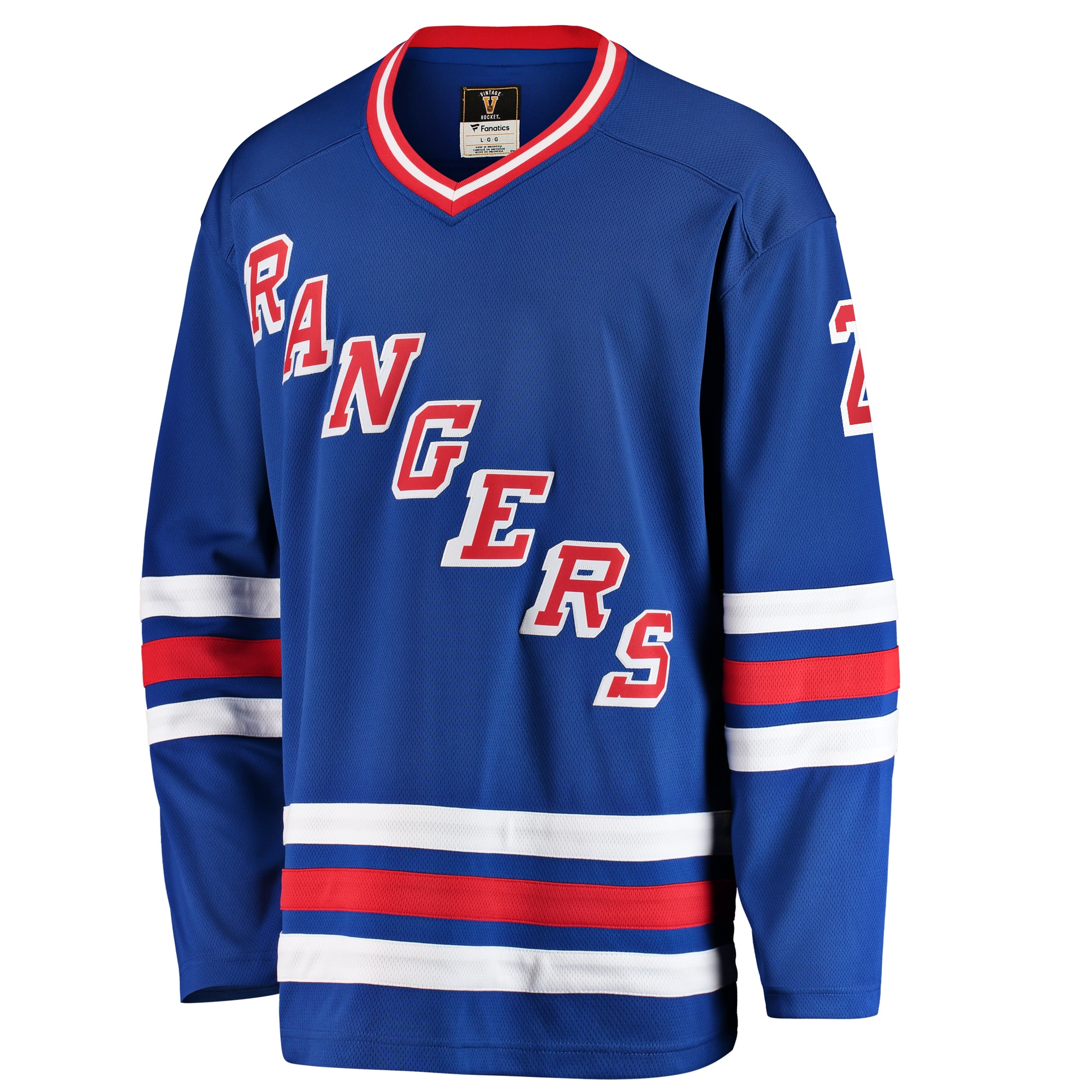 Alternative view of Men's New York Rangers Brian Leetch Blue Premier Breakaway Retired Player Hockey Jersey - JS461 