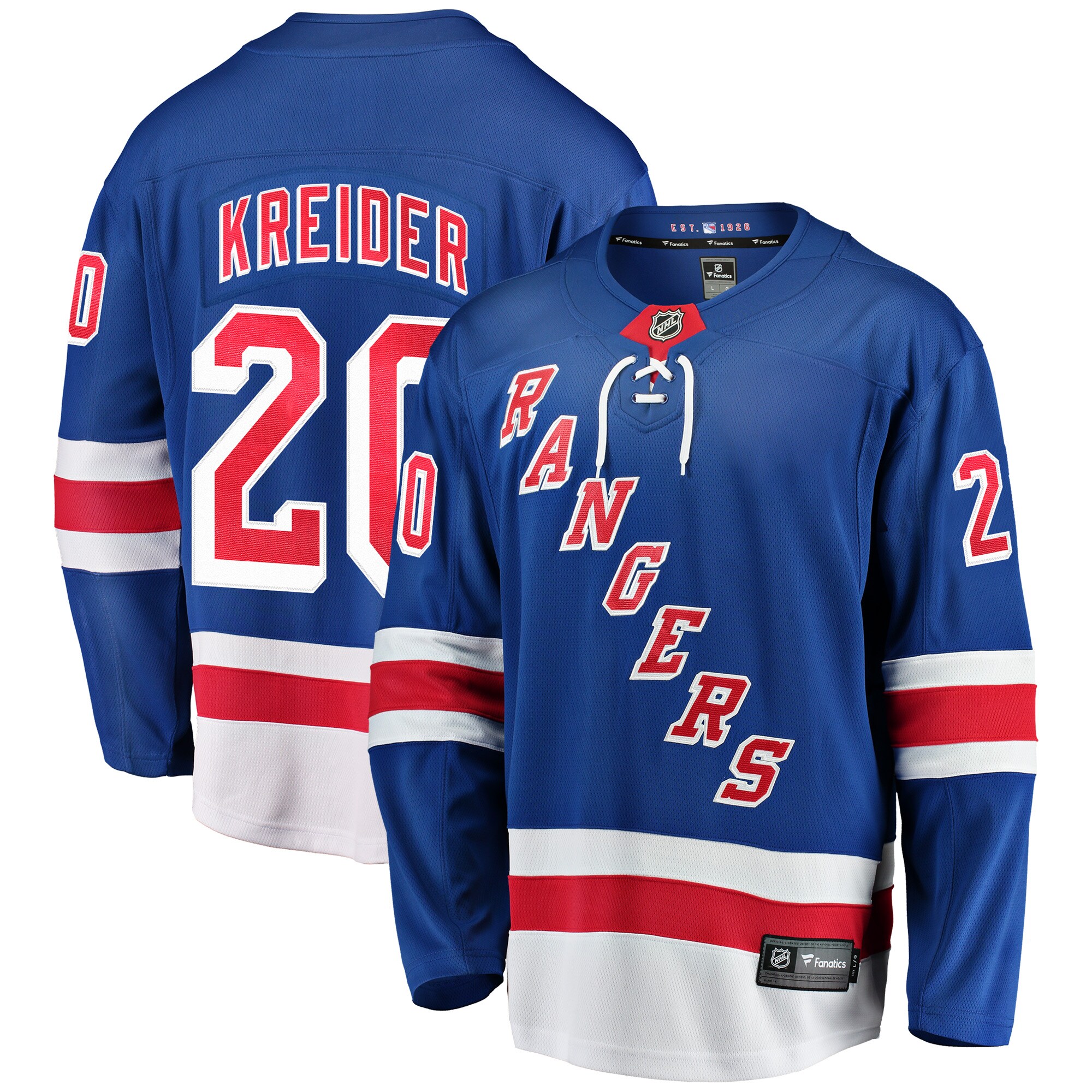 Men's New York Rangers Chris Kreider Blue Home Breakaway Player Hockey Jersey - JS373 
