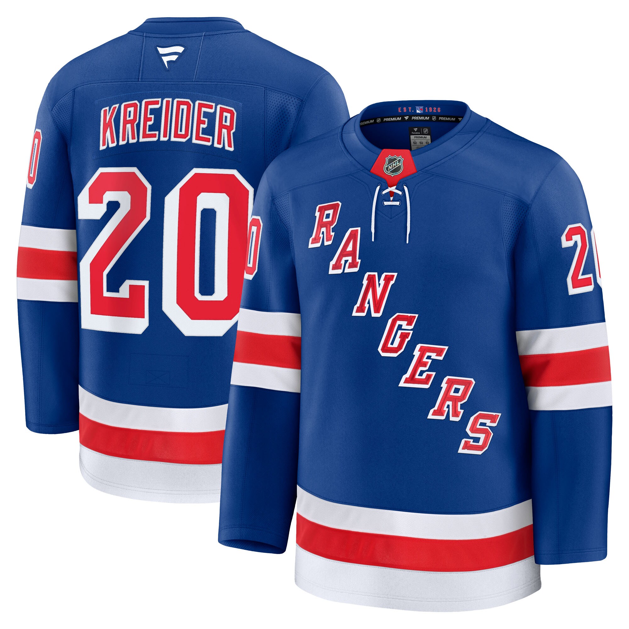 Men's New York Rangers Chris Kreider Blue Home Premium Hockey Jersey - JS754 