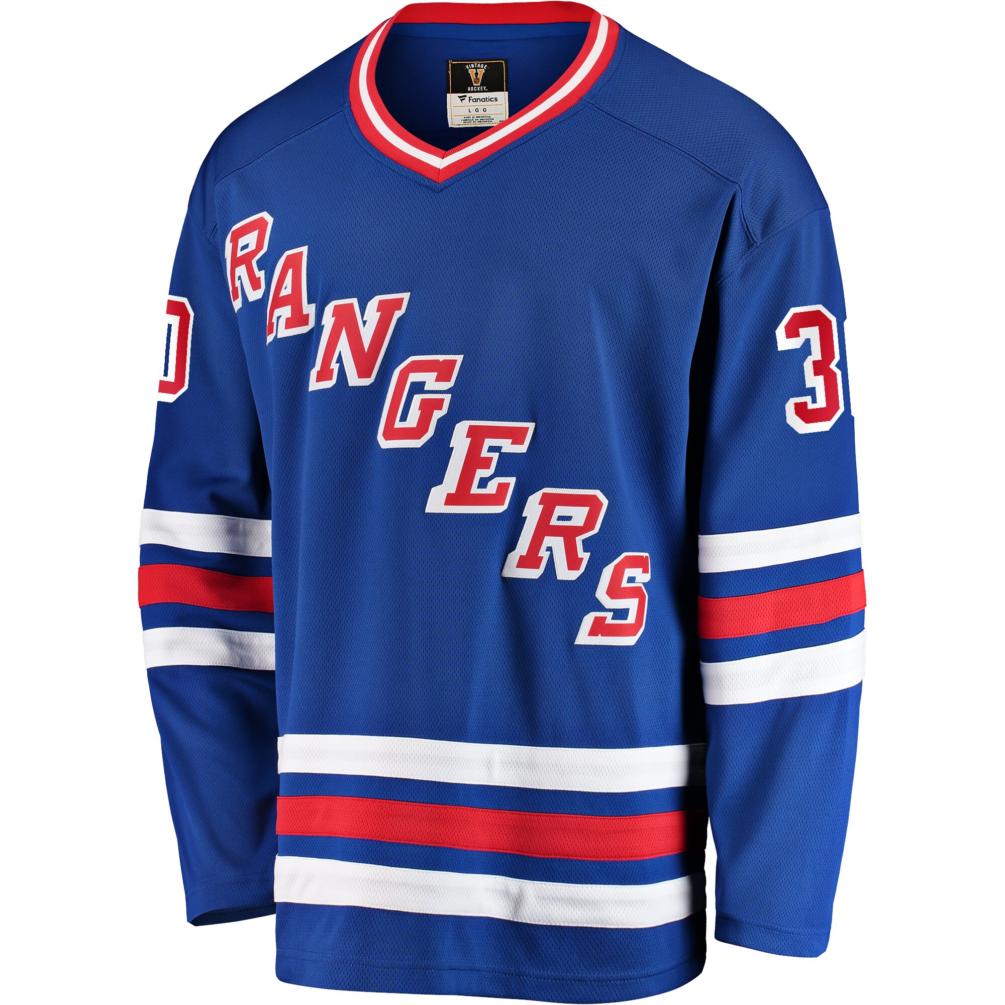 Alternative view of Men's New York Rangers Glenn Healy Blue Premier Breakaway Retired Player Hockey Jersey - JS992 