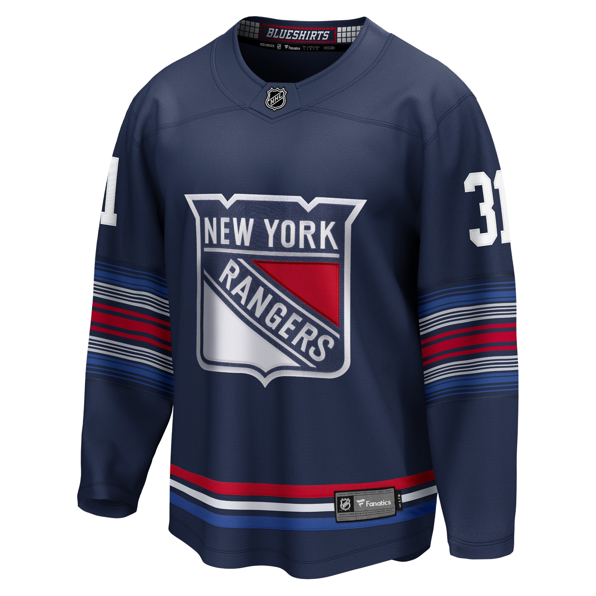 Alternative view of Men's New York Rangers Igor Shesterkin Navy Alternate Premier Breakaway Player Hockey Jersey - JS971 
