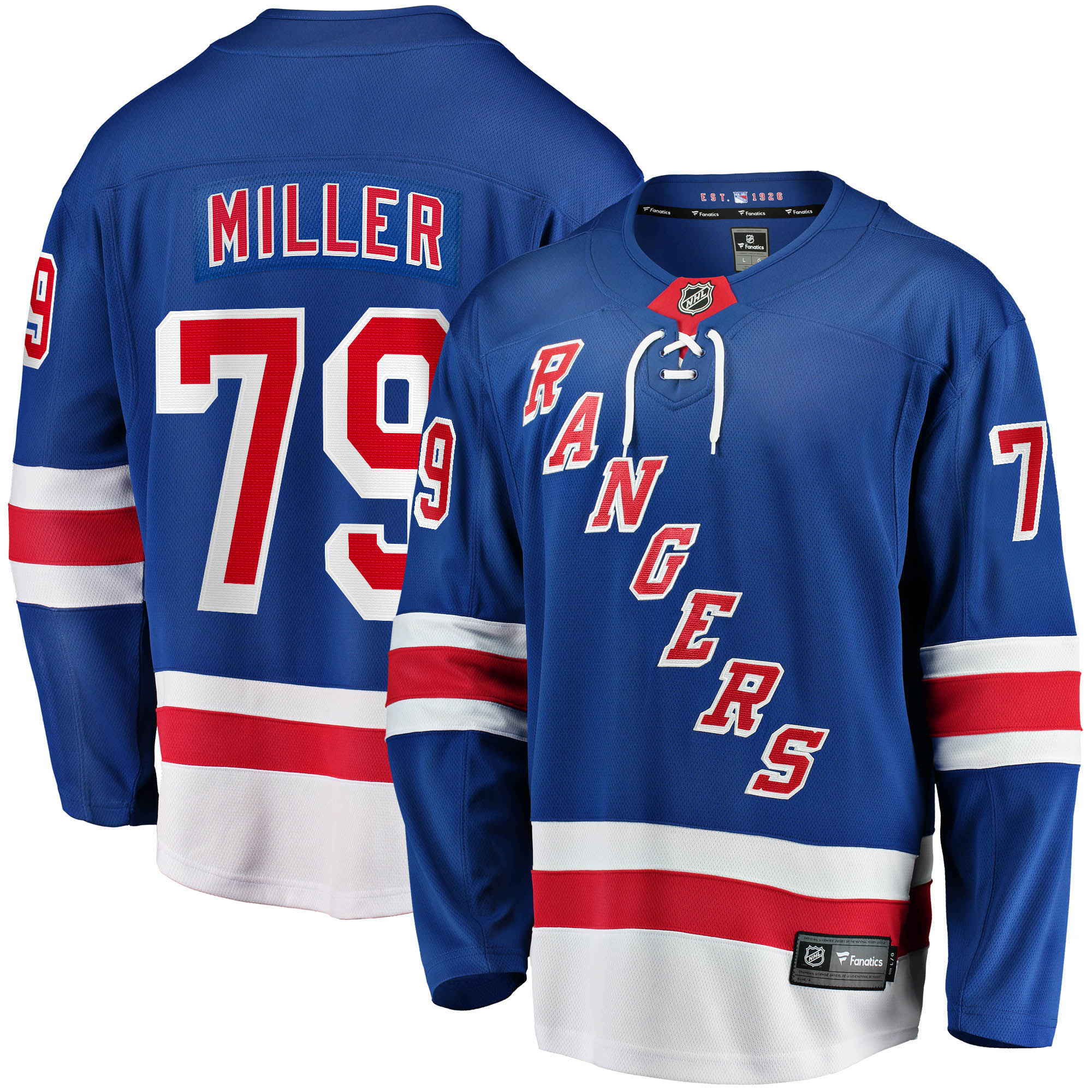 Men's New York Rangers K'Andre Miller Blue Home Breakaway Hockey Jersey - JS111 