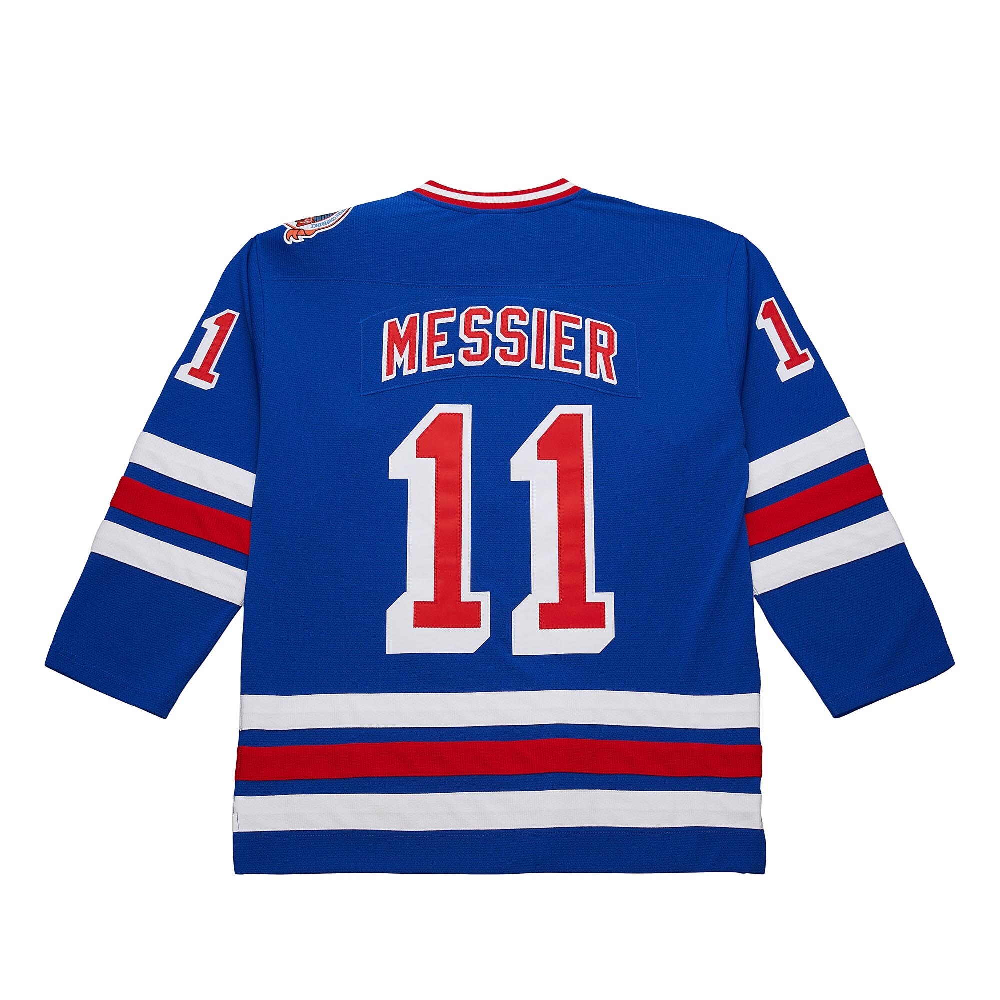 Alternative view of Men's New York Rangers Mark Messier Mitchell & Ness Blue Big & Tall 1993/94 Blue Line 2.0 Hockey Jersey - JS388 