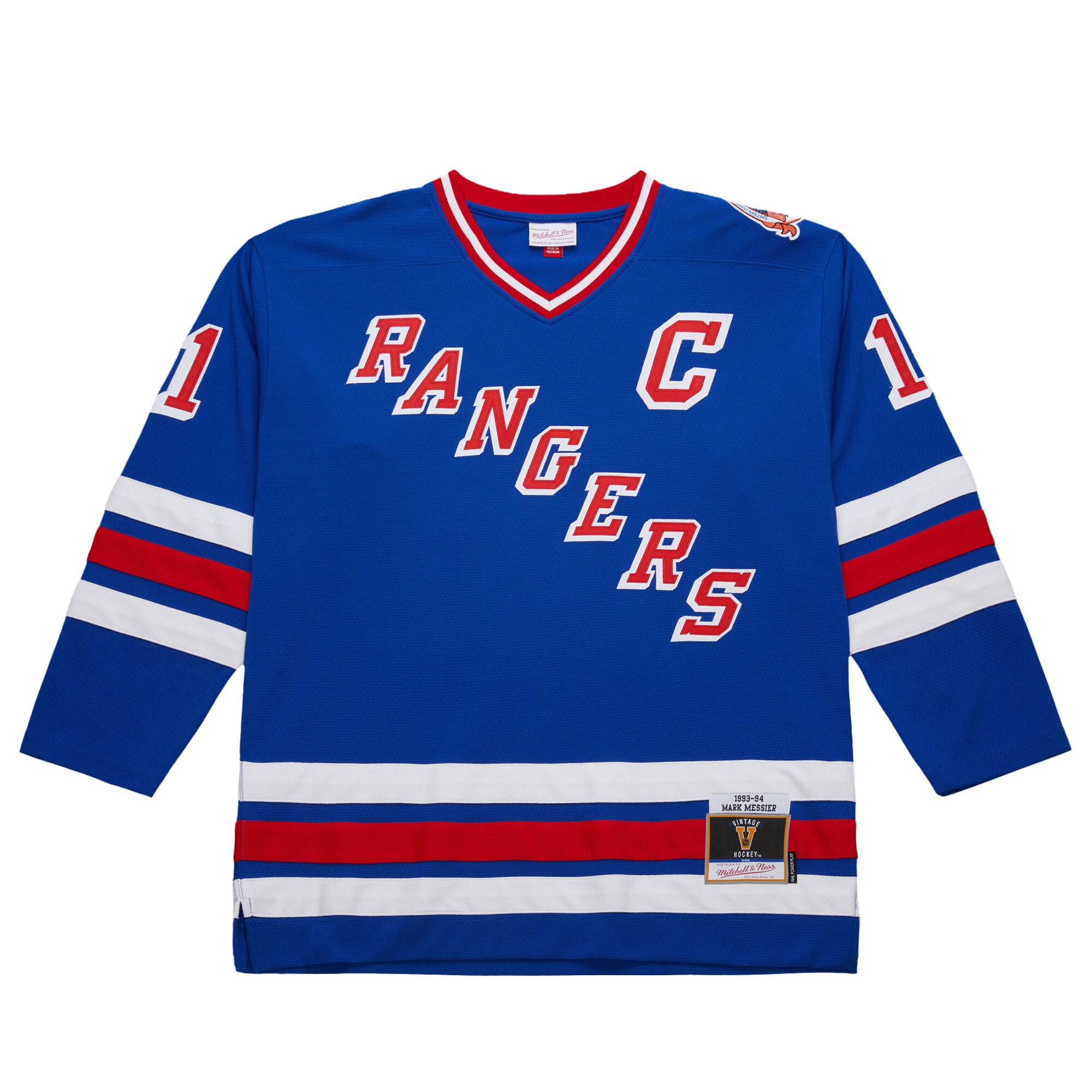 Alternative view of Men's New York Rangers Mark Messier Royal 1993-94 Power Play Hockey Jersey - JS209 