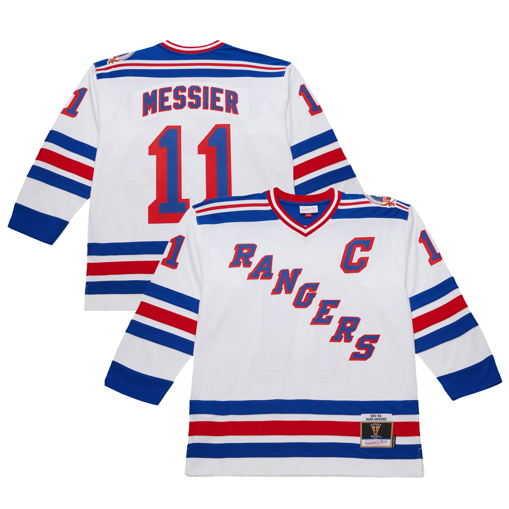 Men's New York Rangers Mark Messier White 1993-94 Power Play Hockey Jersey - JS802 